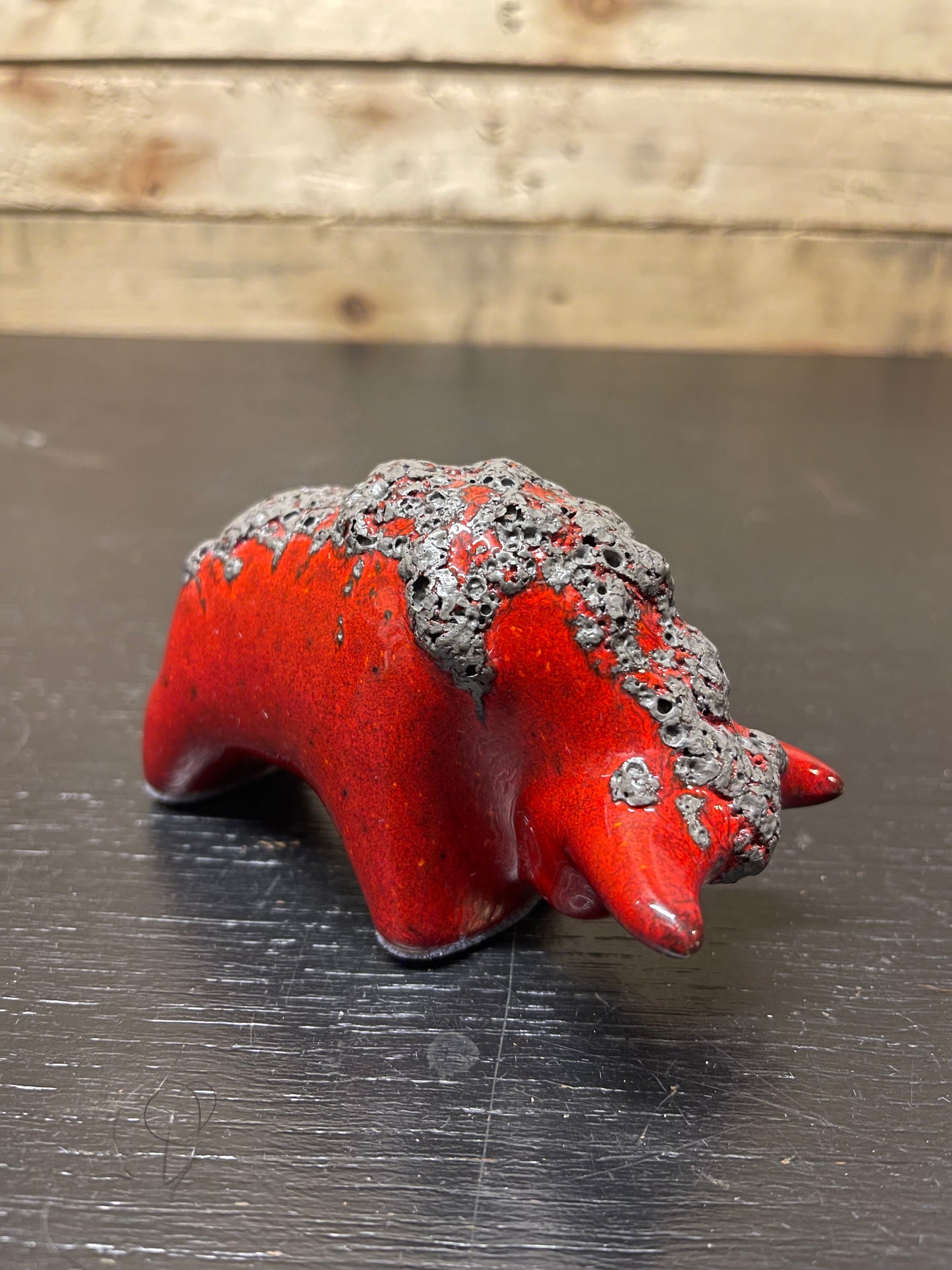 Otto Keramik Small Ceramic Bull West German Pottery Fat Lava