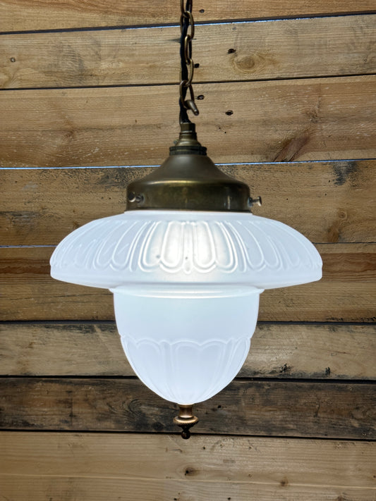 1930s Opaline Pendant Light Bencolite By Benjamin Electrics