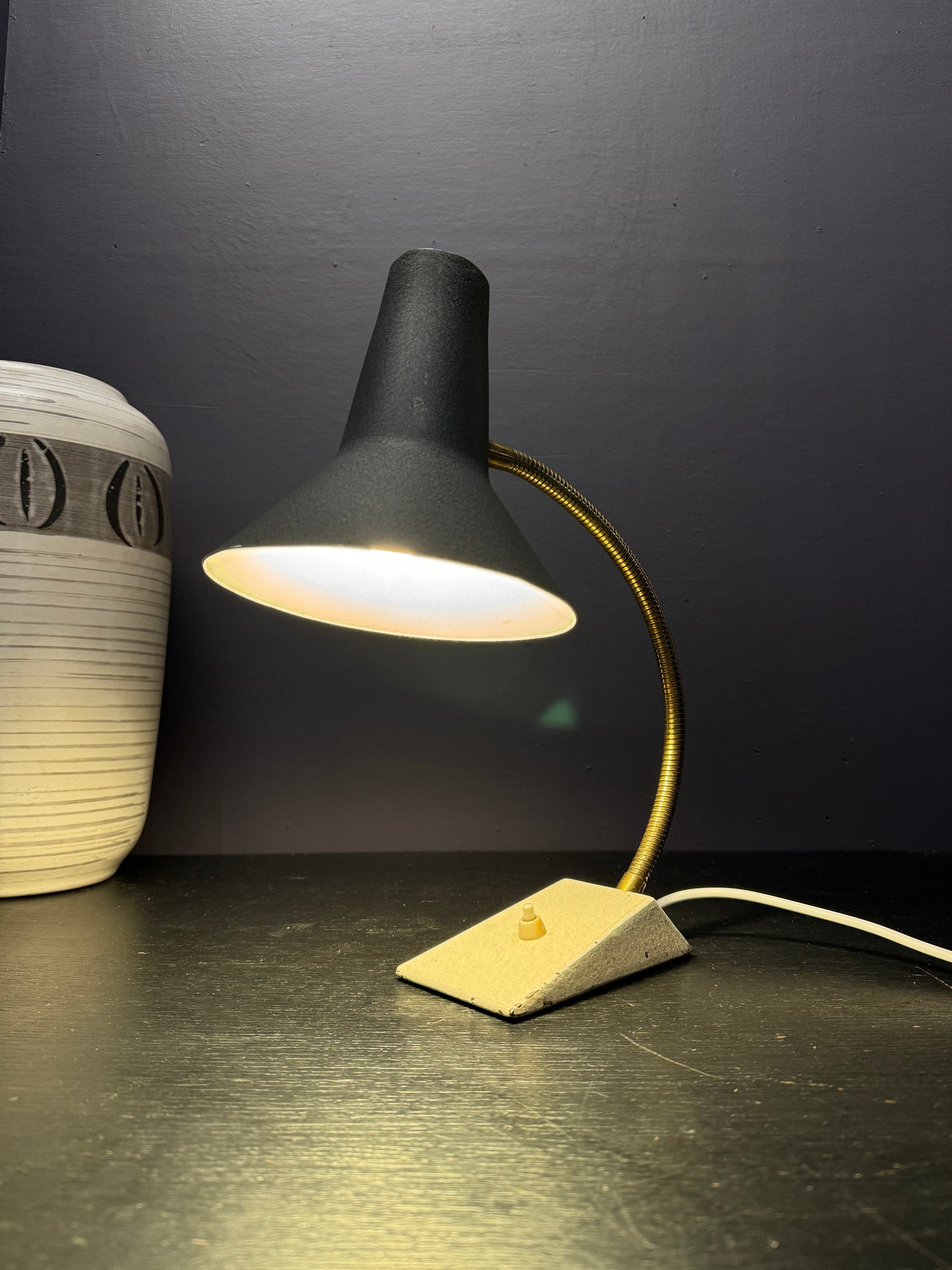 Circa 1950s Goose Neck Desk Lamp By SIS Germany