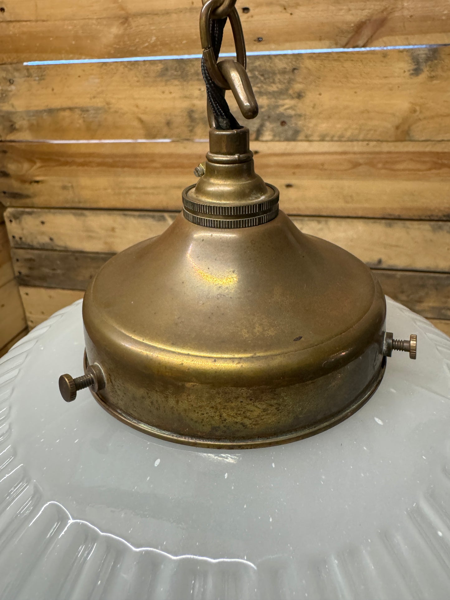 1930s Opaline Pendant Light Bencolite By Benjamin Electrics