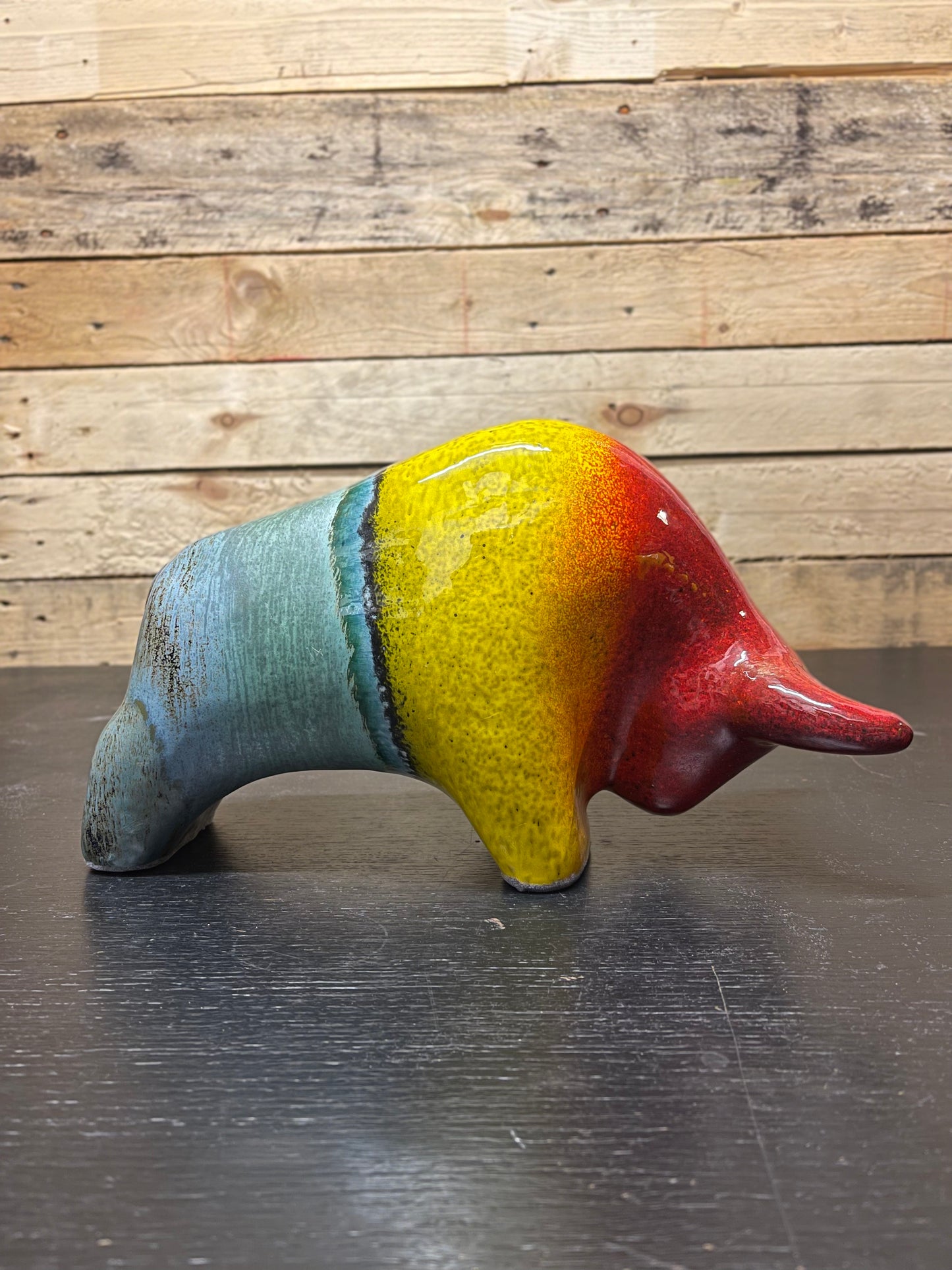 Otto Keramik Large Ceramic Bull West German Pottery Fat Lava