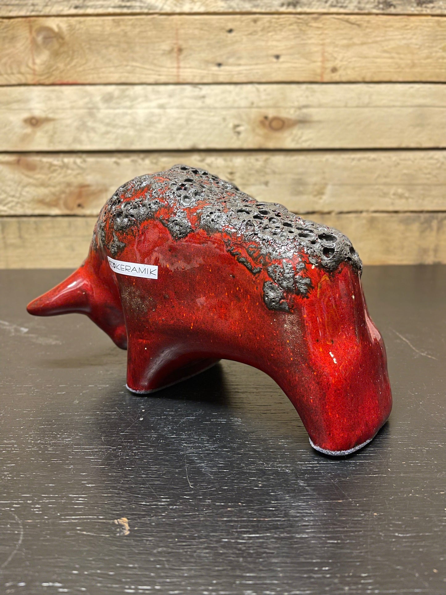 Otto Keramik Medium Ceramic Bull West German Pottery Fat Lava