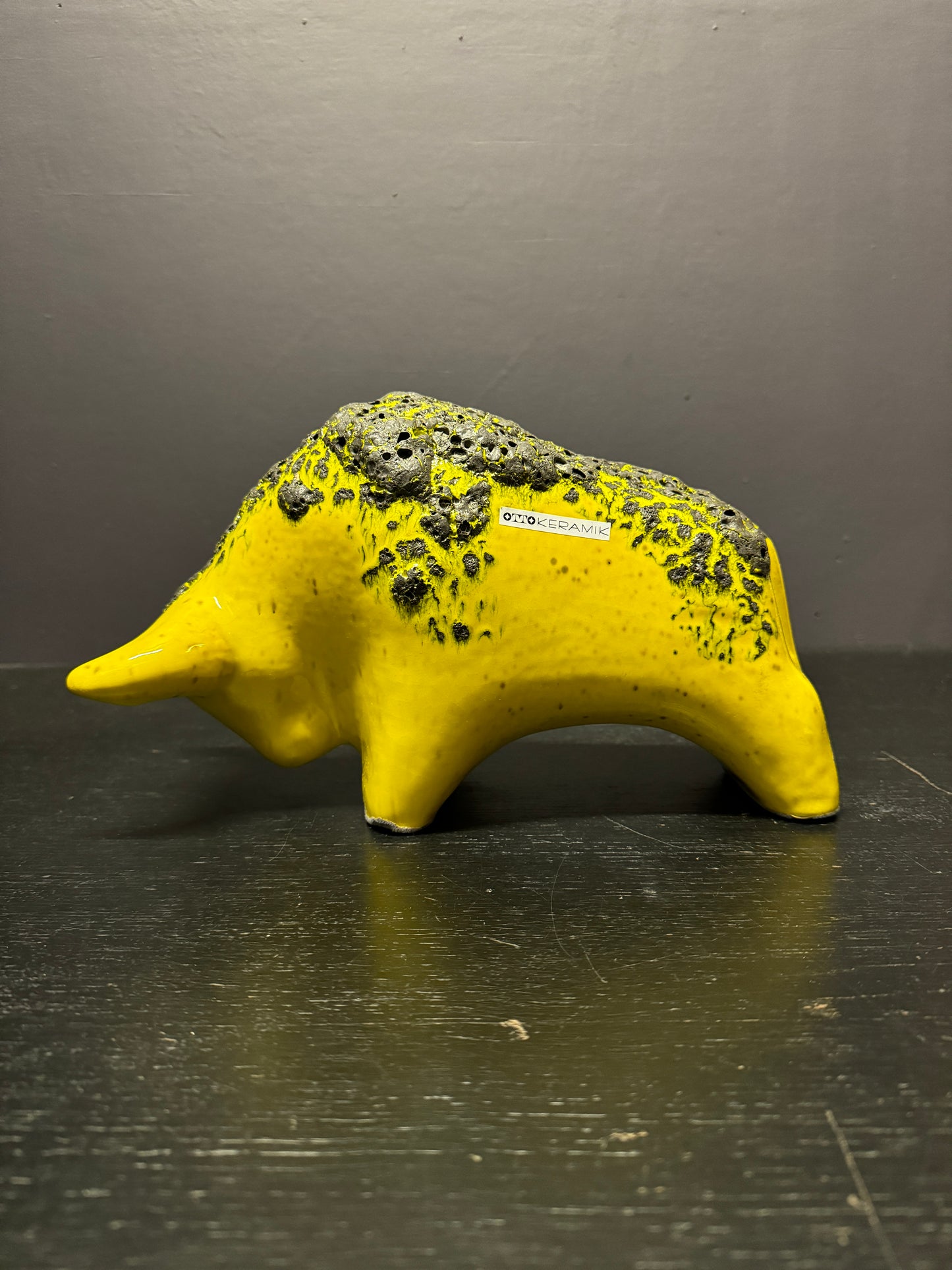 Otto Keramik Large Ceramic Bull West German Pottery Fat Lava
