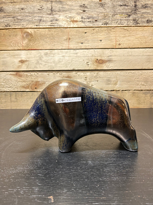 Otto Keramik Medium Ceramic Bull West German Pottery Fat Lava