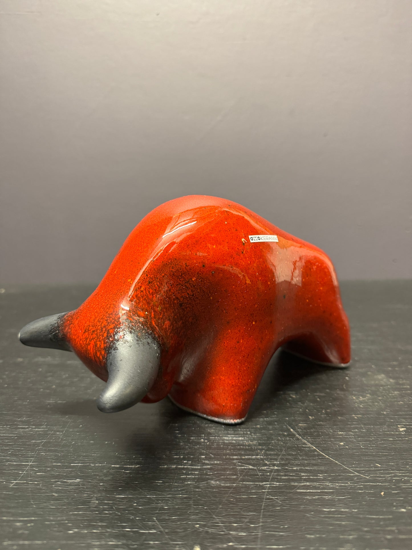 Otto Keramik Classic Ceramic Bull West German Pottery Fat Lava