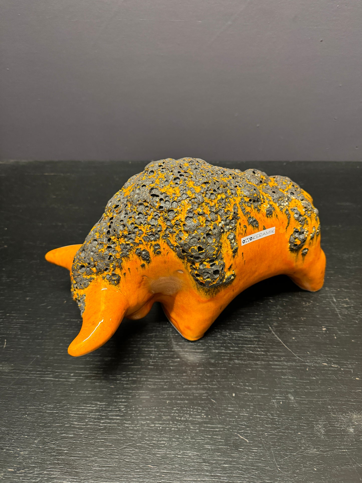 Otto Keramik Large Ceramic Bull West German Pottery Fat Lava