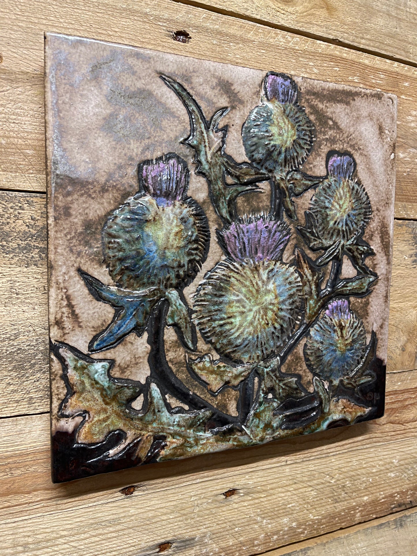 1960s West German Pottery Fat Lava Wall Tile By Ruscha Art