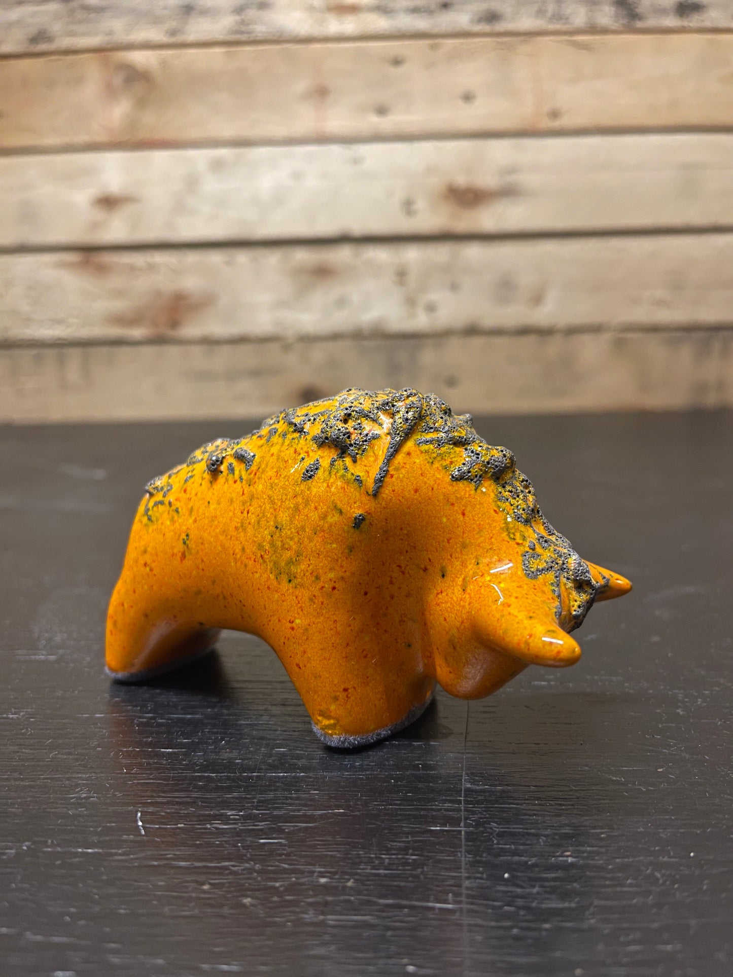 Otto Keramik Small Ceramic Bull West German Pottery Fat Lava