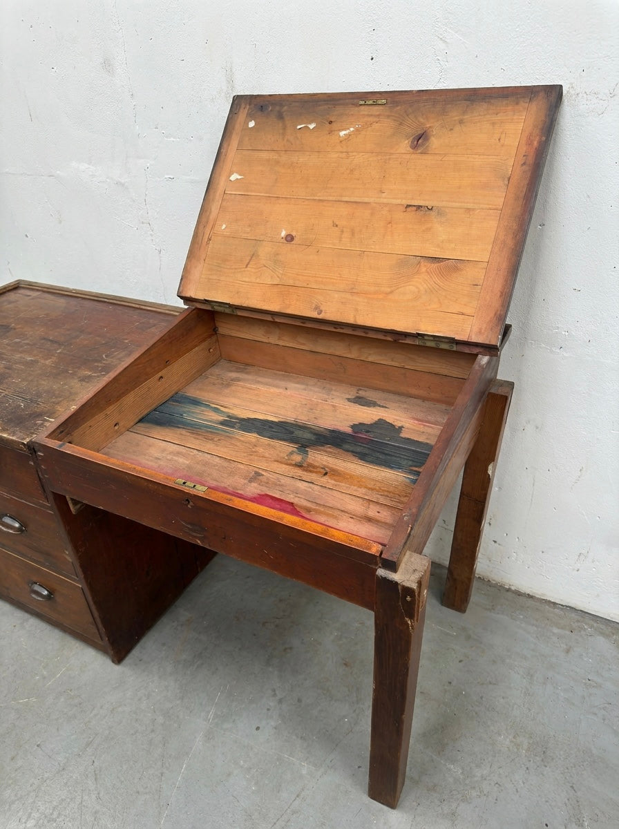 Scratch Built Warehouse Desk & Drawers Circa 1930s