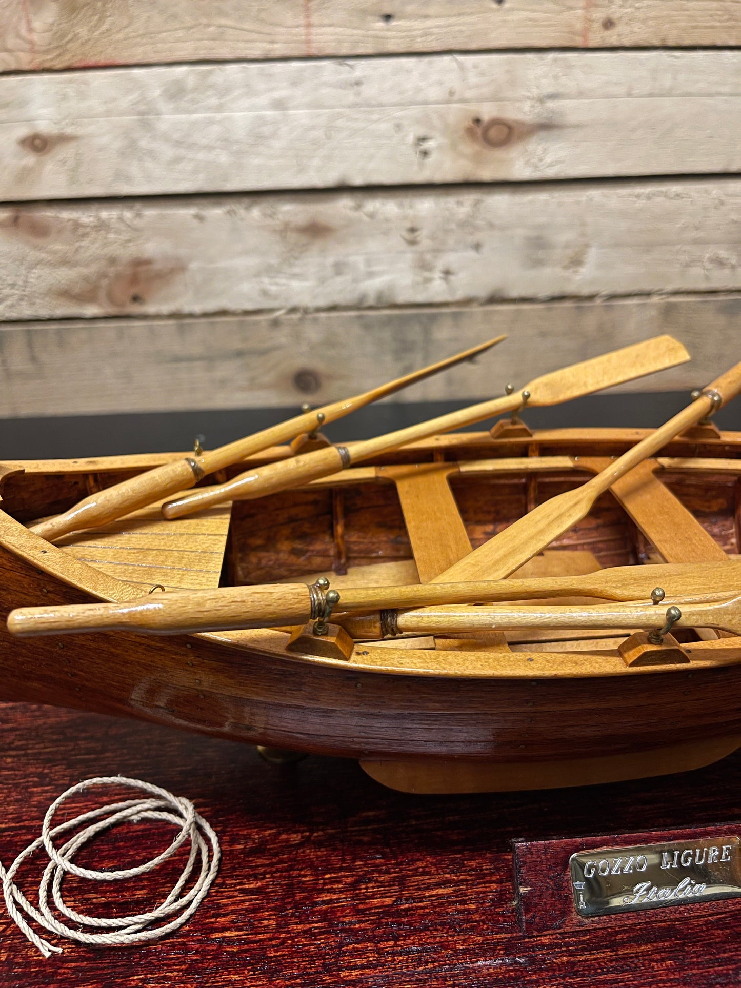 Scratch Built Classic Italian Gozzo Ligure Wooden Rowing Boat Circa 1970