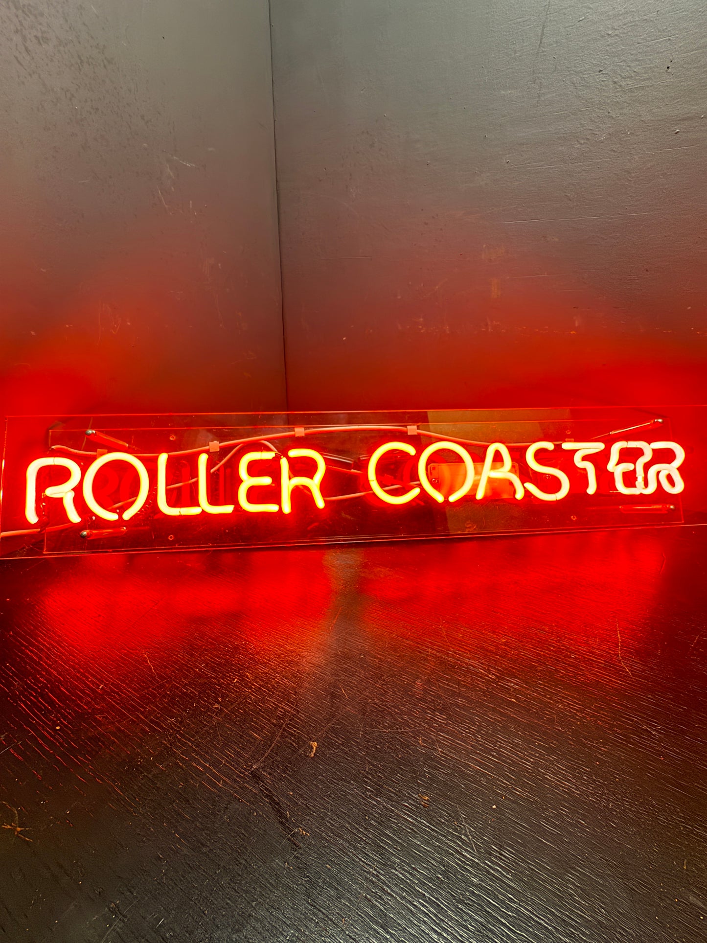 Circa 1970s Fun Fair Roller Coaster Neon Sign
