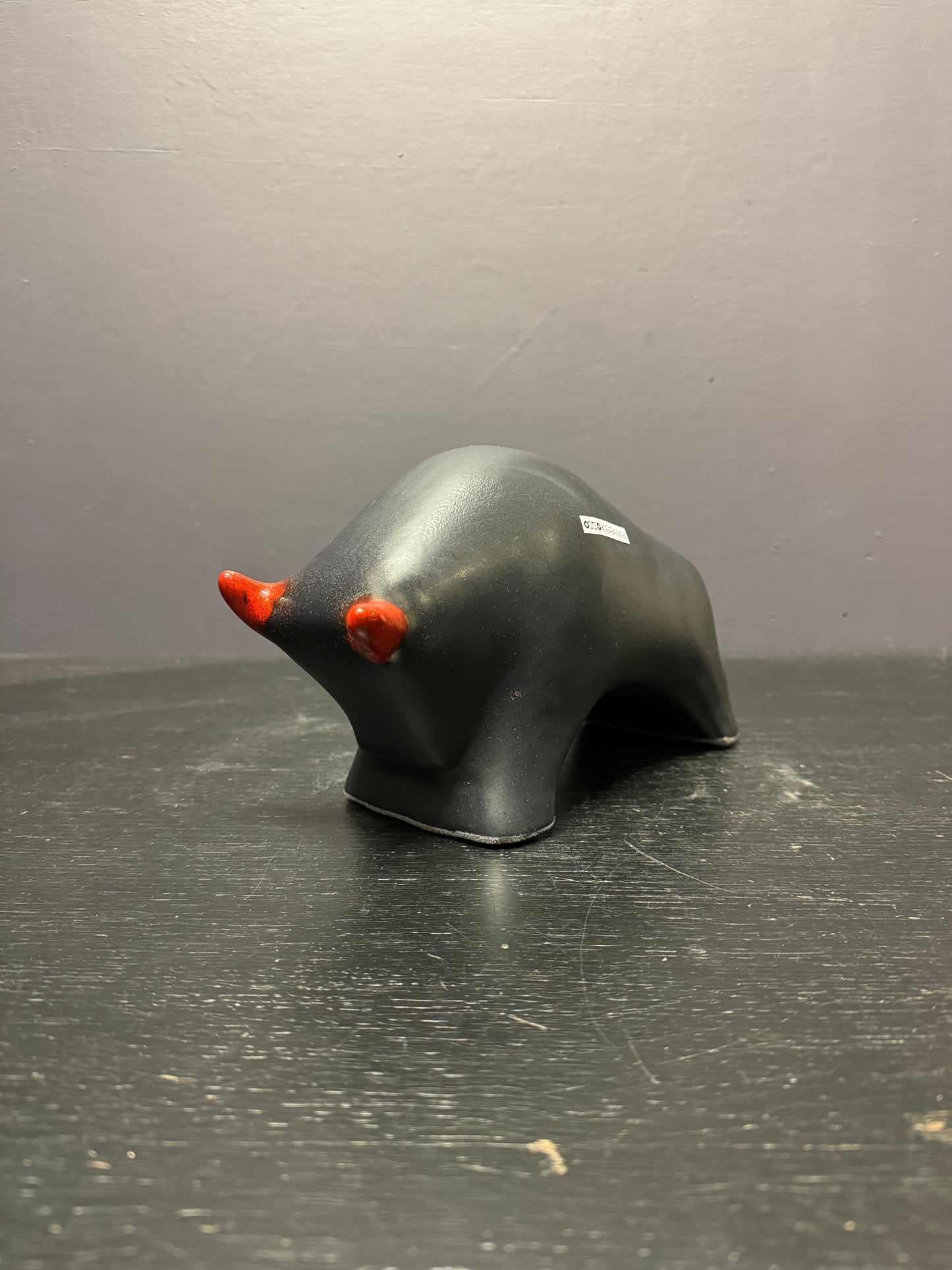 Otto Keramik Ceramic Bull West German Pottery Fat Lava