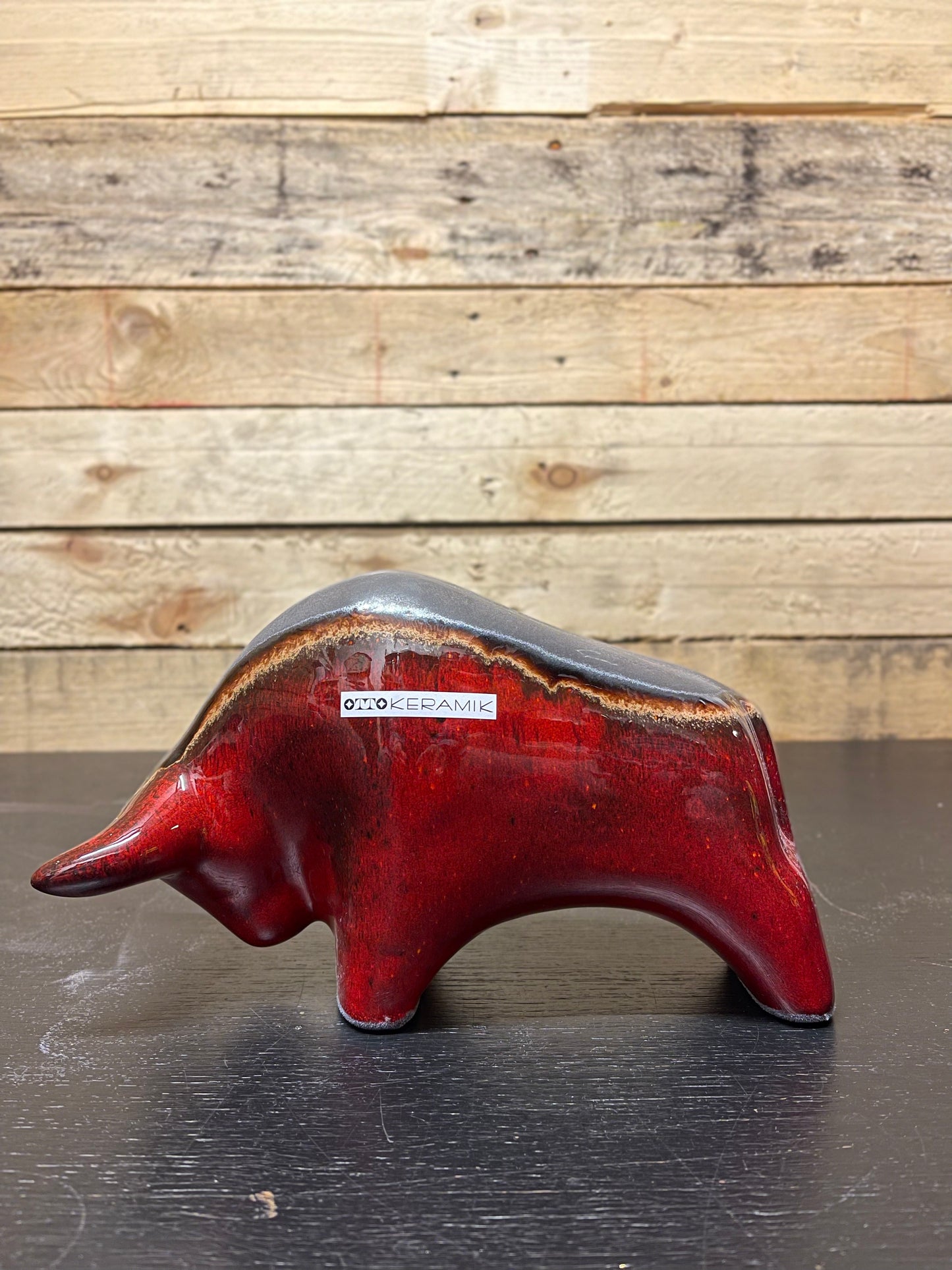Otto Keramik Medium Ceramic Bull West German Pottery Fat Lava