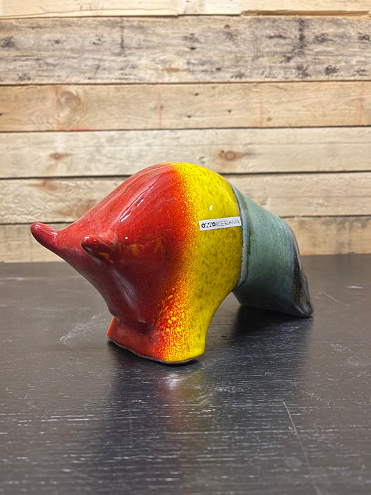 Otto Keramik Ceramic Bull West German Pottery Fat Lava