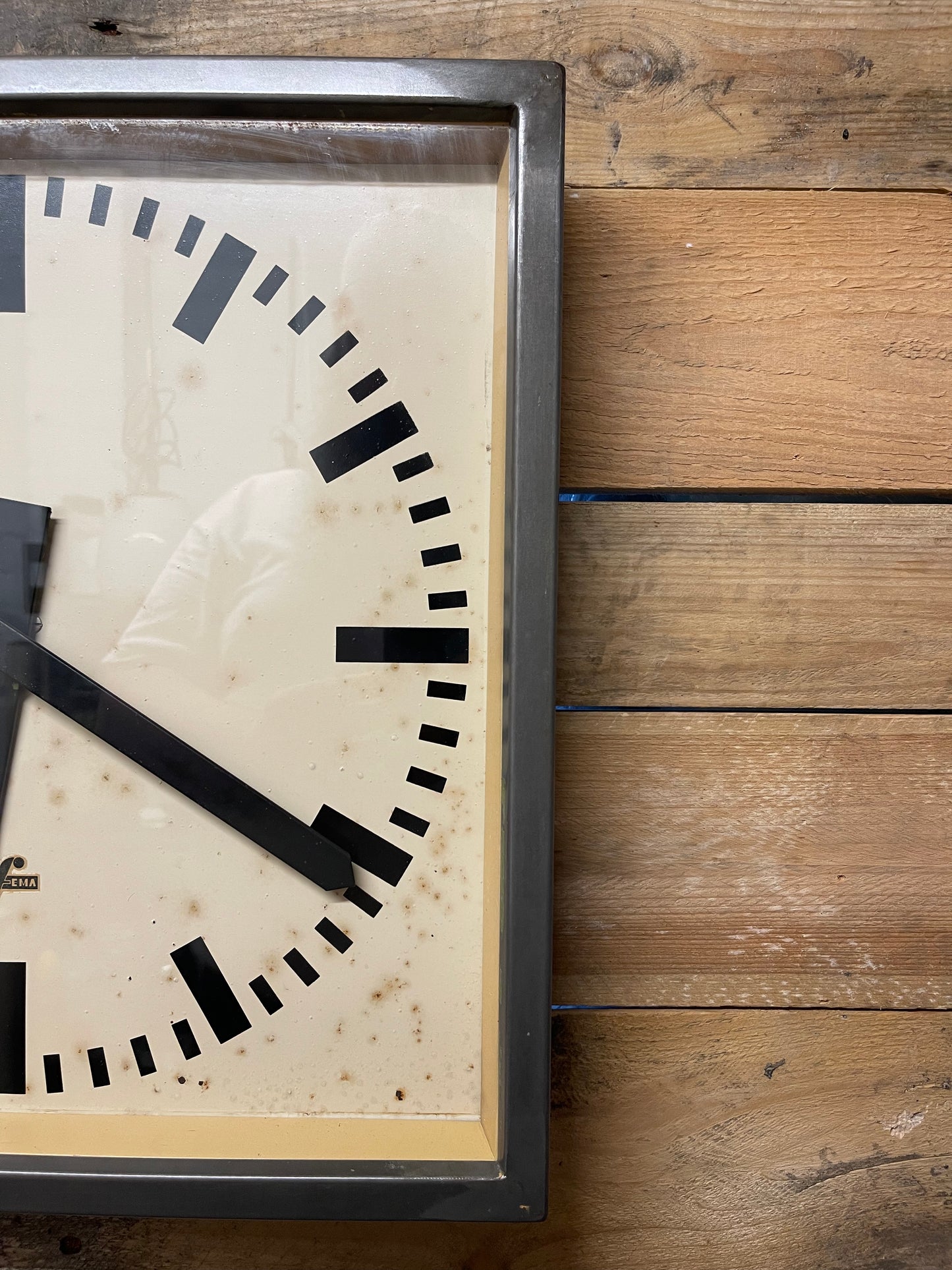 Large 1950's East German Industrial Factory Clocks By Elfema