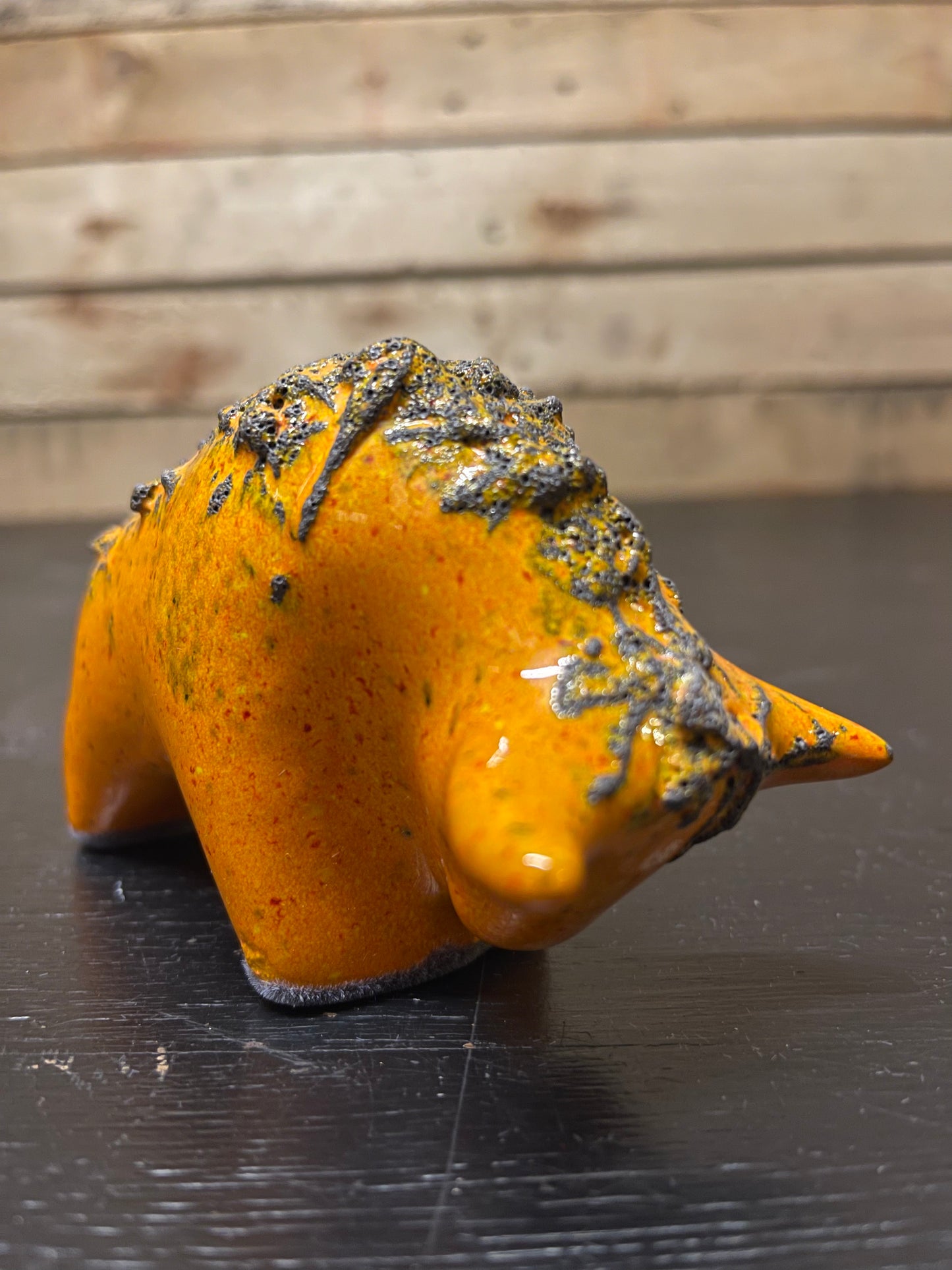 Otto Keramik Small Ceramic Bull West German Pottery Fat Lava