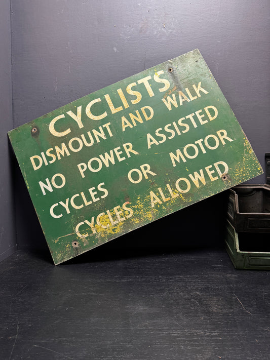 1950s Hand Painted Metal Sign