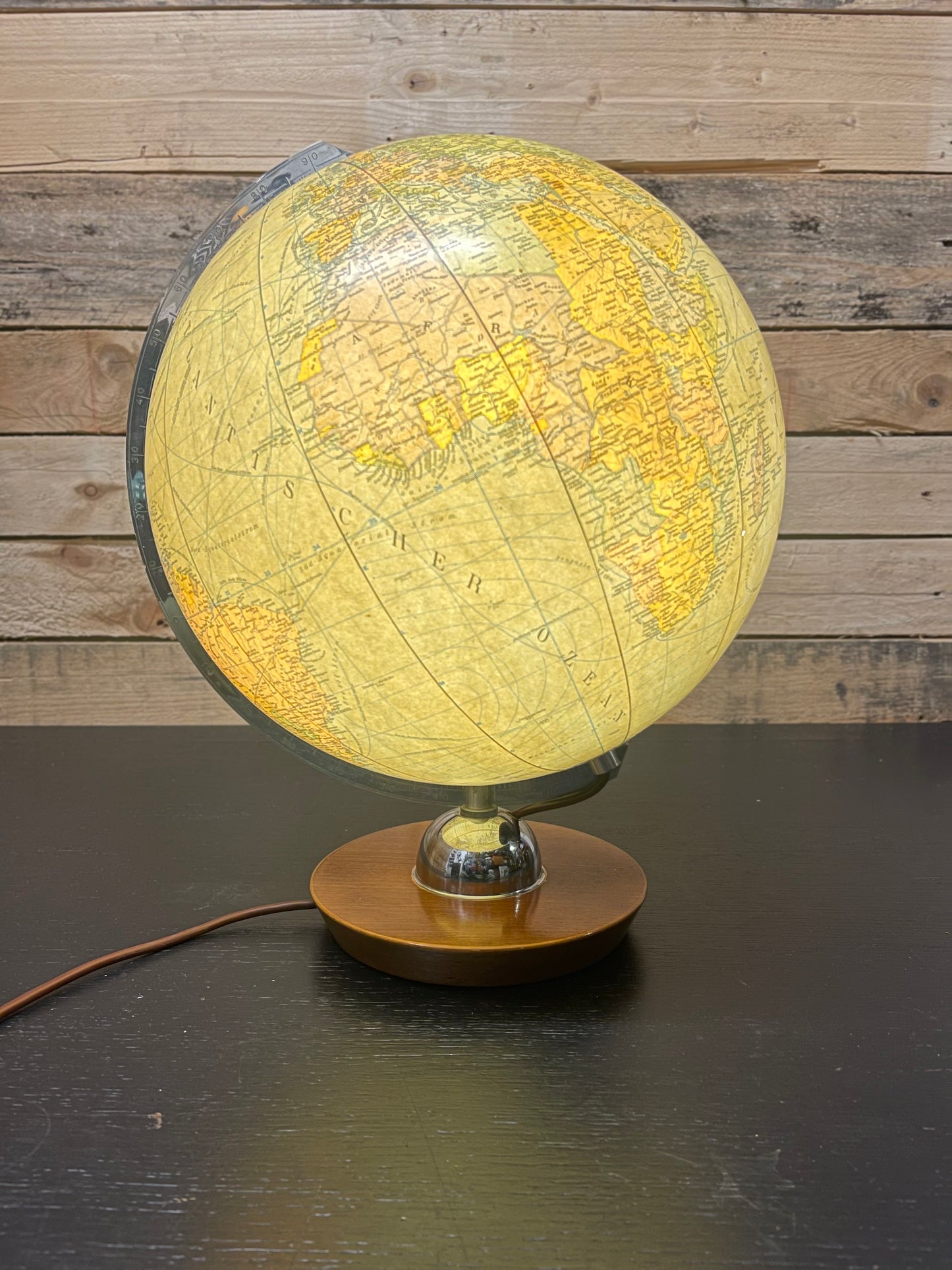 Vintage 1960s German Glass Globe Lamp By JRO Globus Munchen