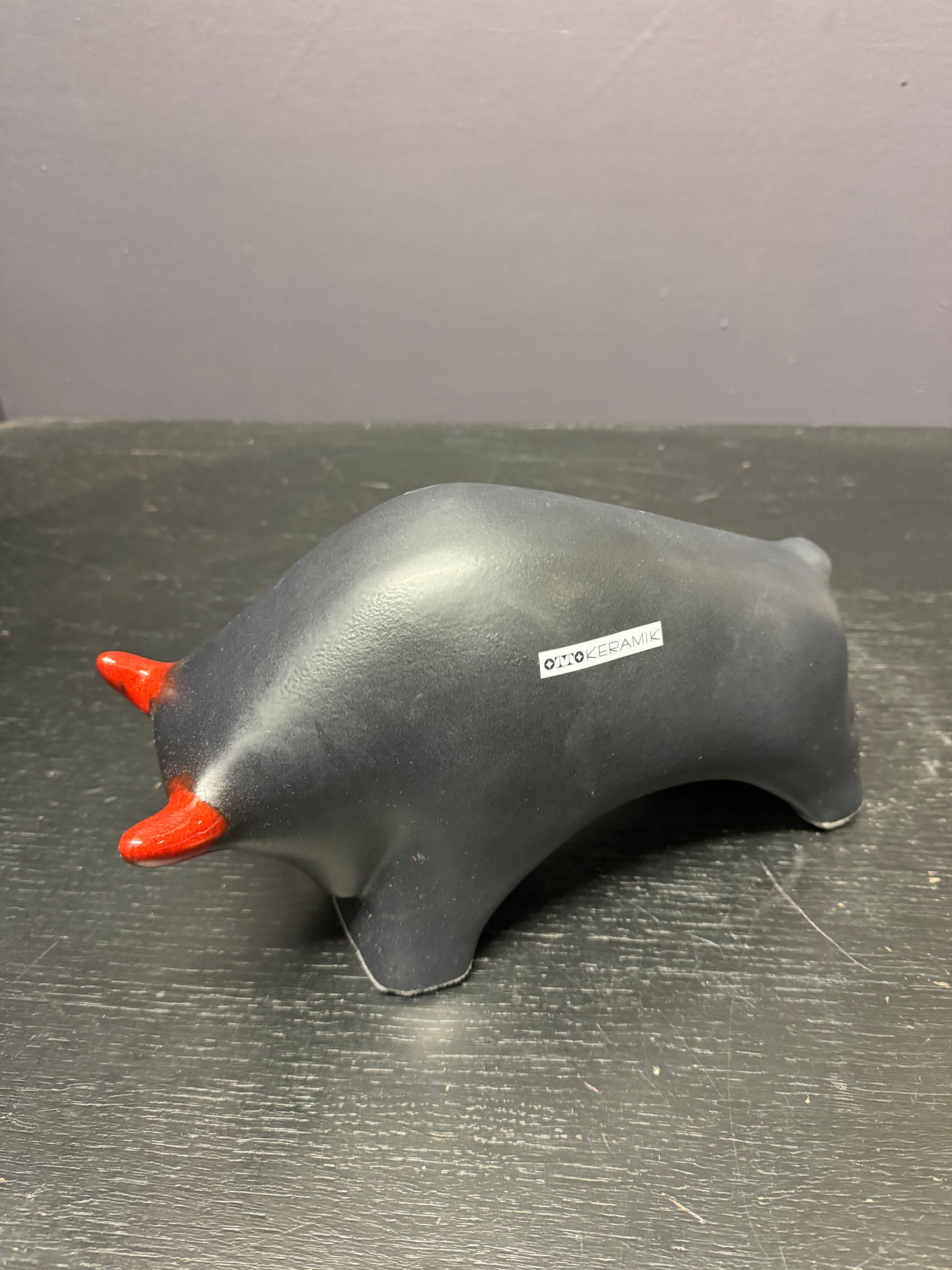 Otto Keramik Ceramic Bull West German Pottery Fat Lava