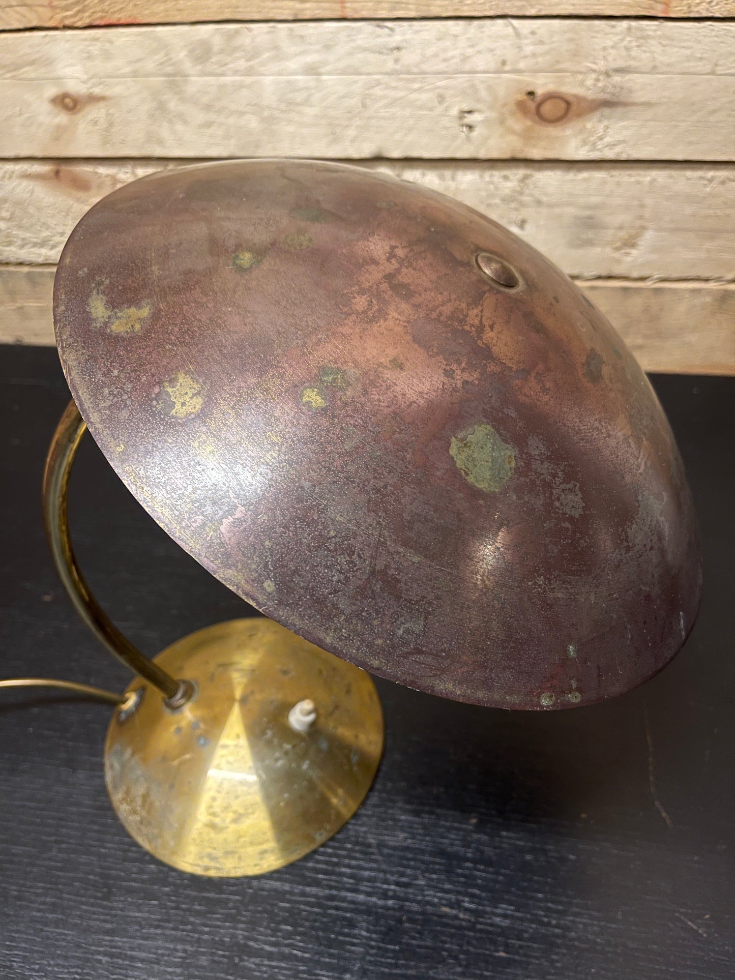 1930s Modernist Copper & Brass Table Lamp Germany