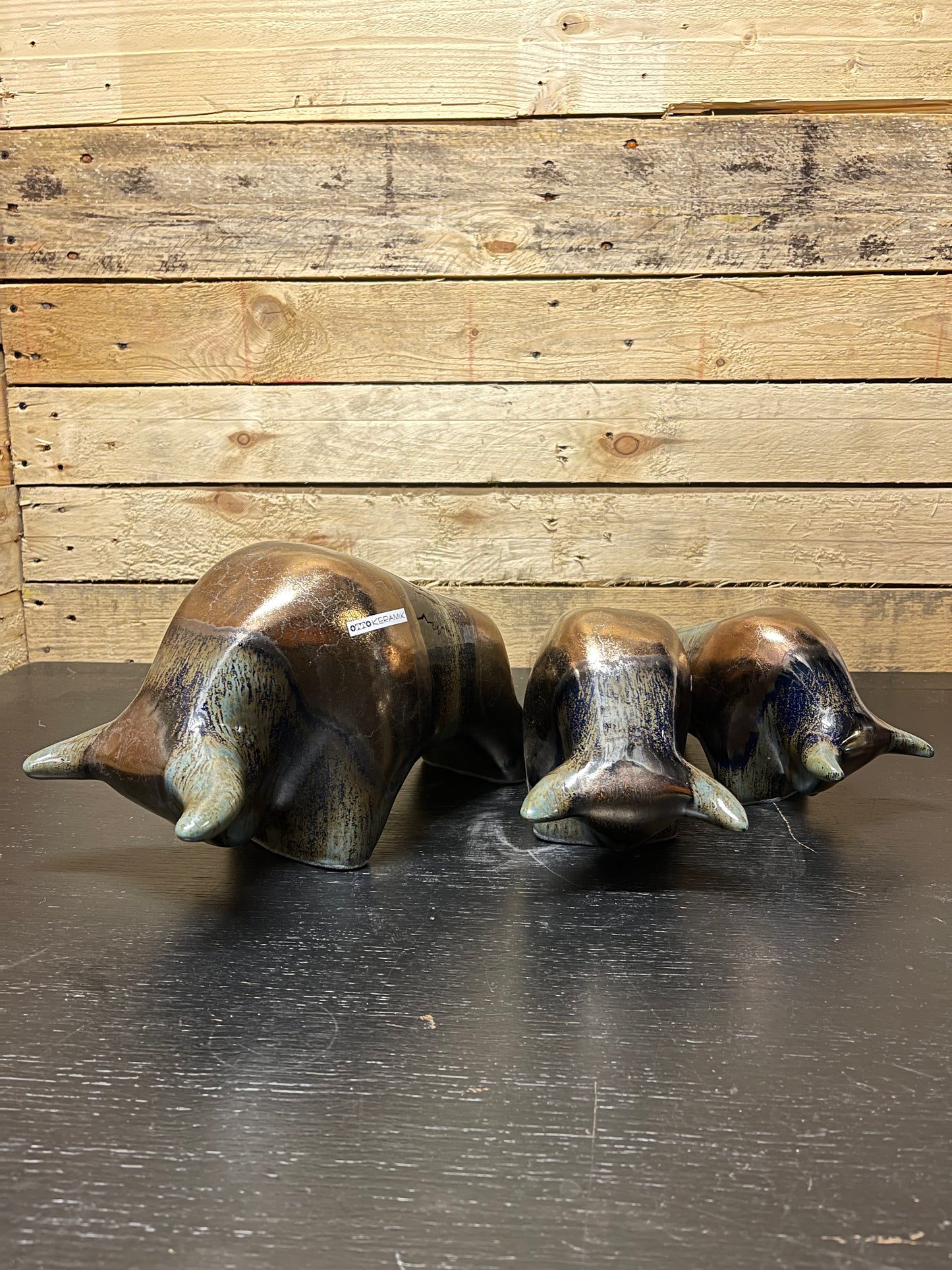 Otto Keramik Large Ceramic Bull West German Pottery Fat Lava