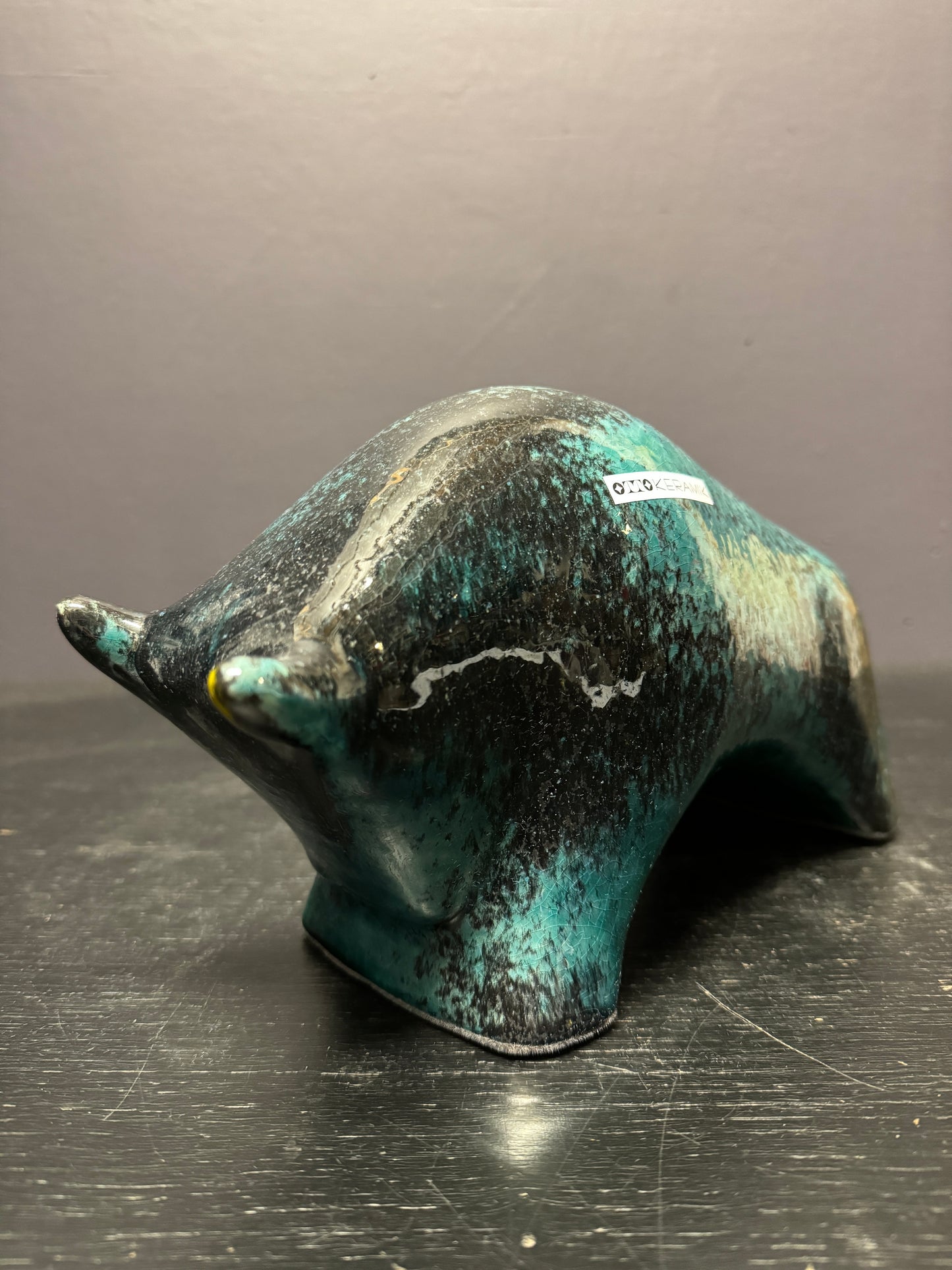 Otto Keramik Ceramic Bull West German Pottery Fat Lava