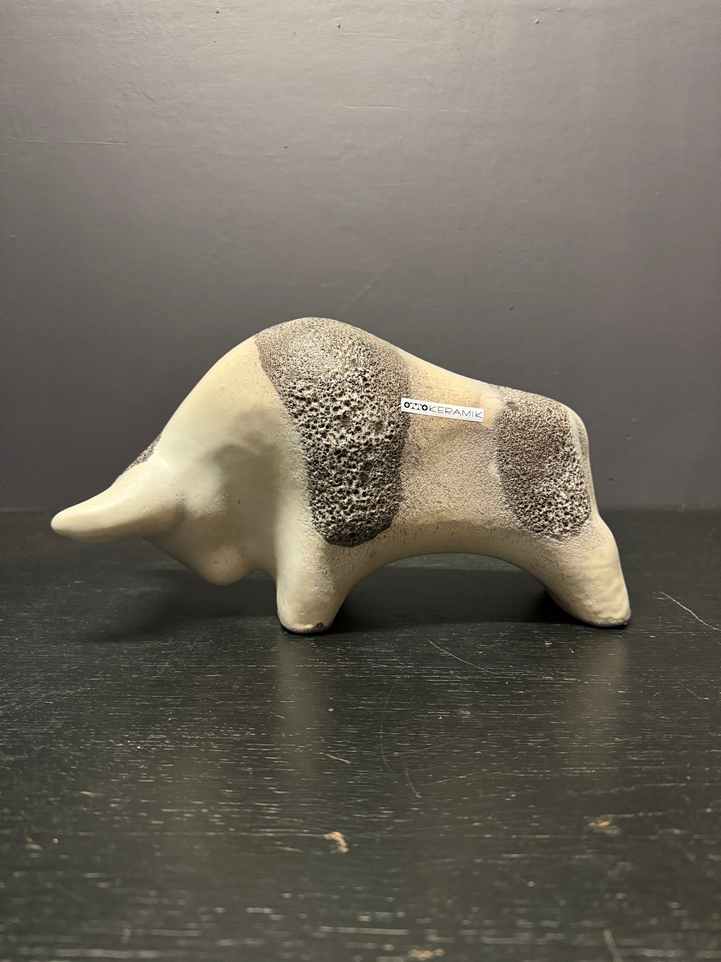 Otto Keramik Large Ceramic Bull West German Pottery Fat Lava