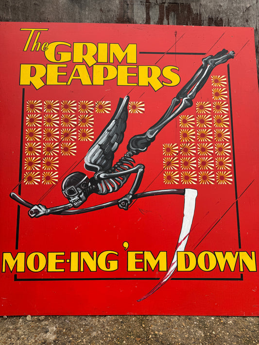 WW2 American Air Force Grim Reapers Nose Art Hand Painted On Board