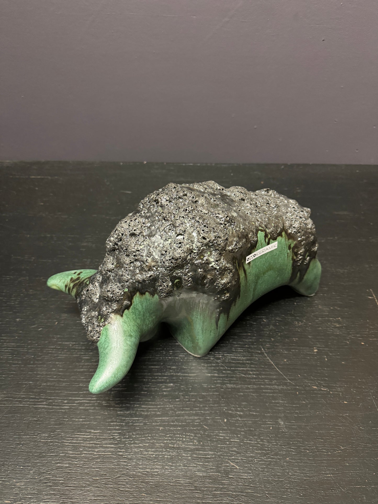 Otto Keramik Large Ceramic Bull West German Pottery Fat Lava