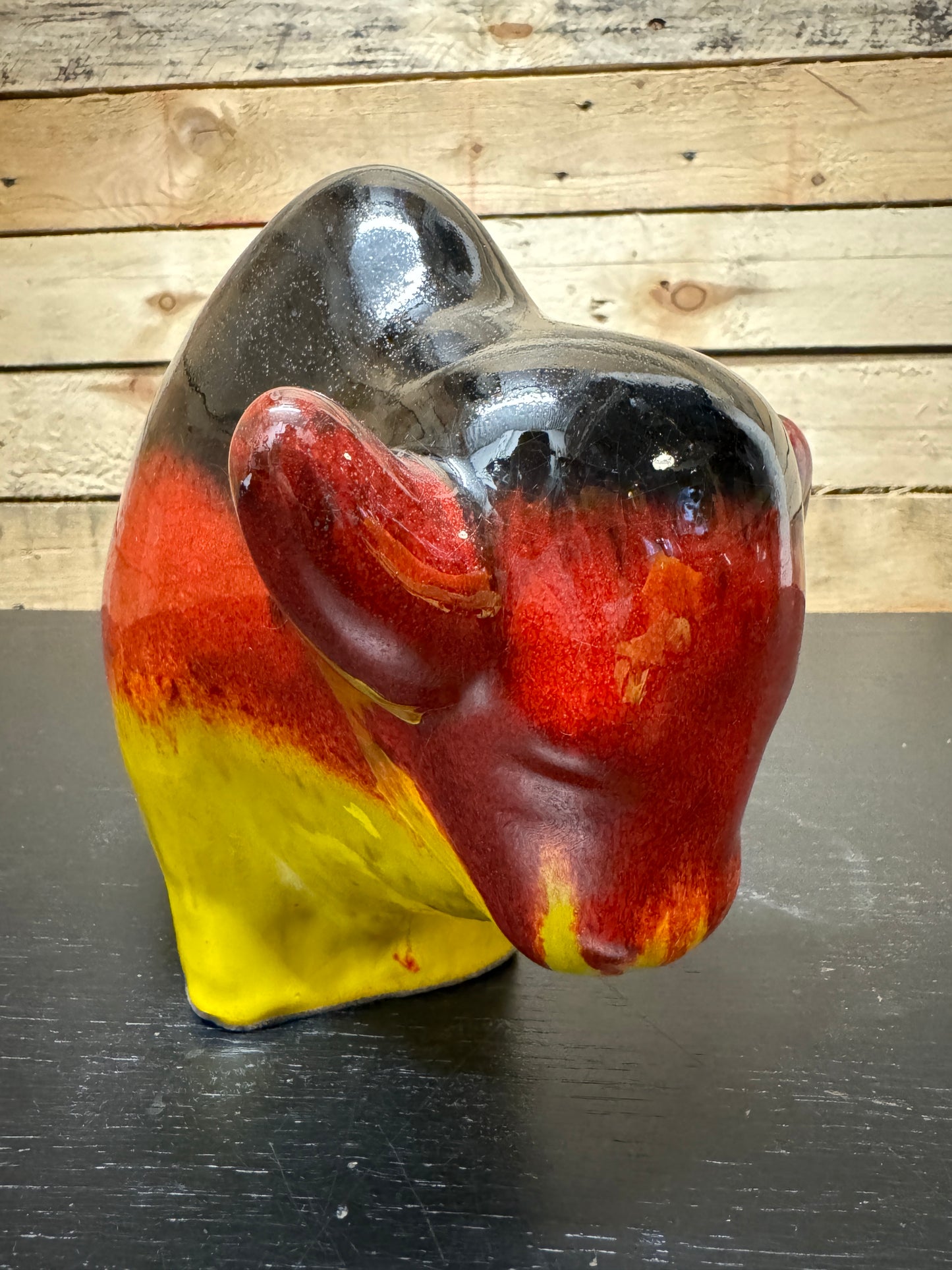Otto Keramik Large Ceramic Bison West German Pottery Fat Lava