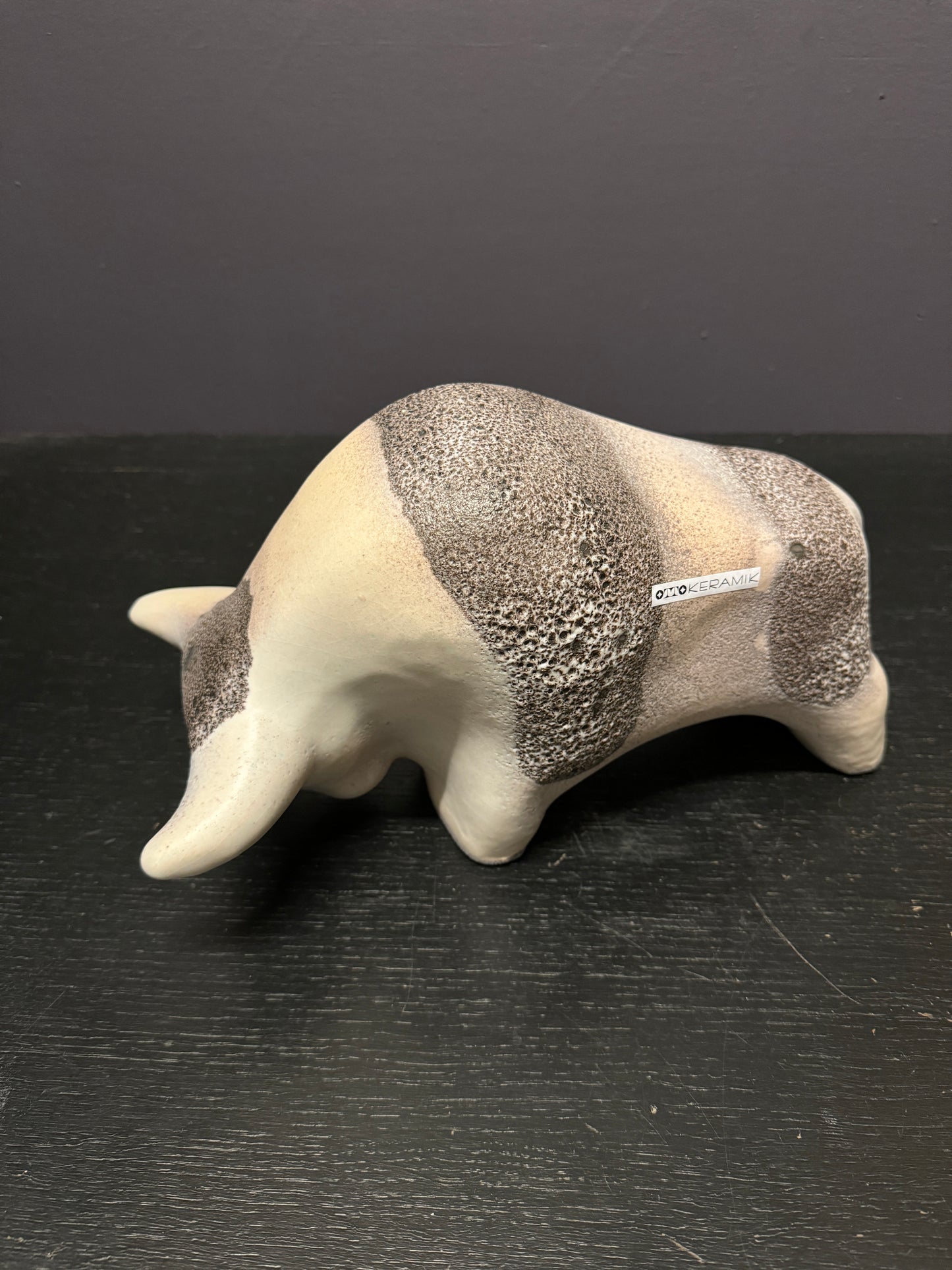 Otto Keramik Large Ceramic Bull West German Pottery Fat Lava