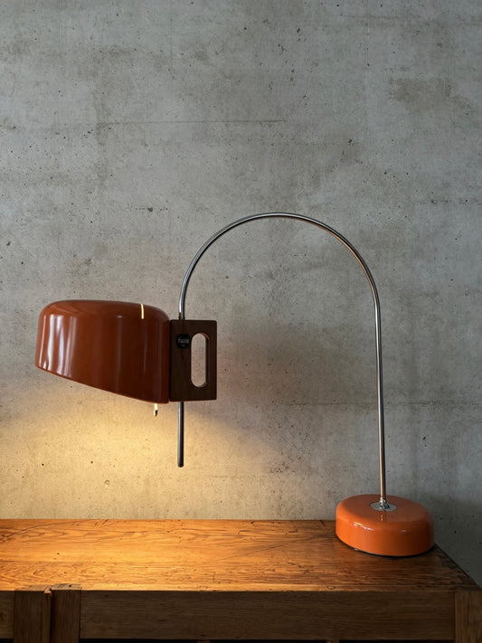 Rare Orange 1960s Fase Sauce Table Lamp By Tomas Diaz Magro Spain