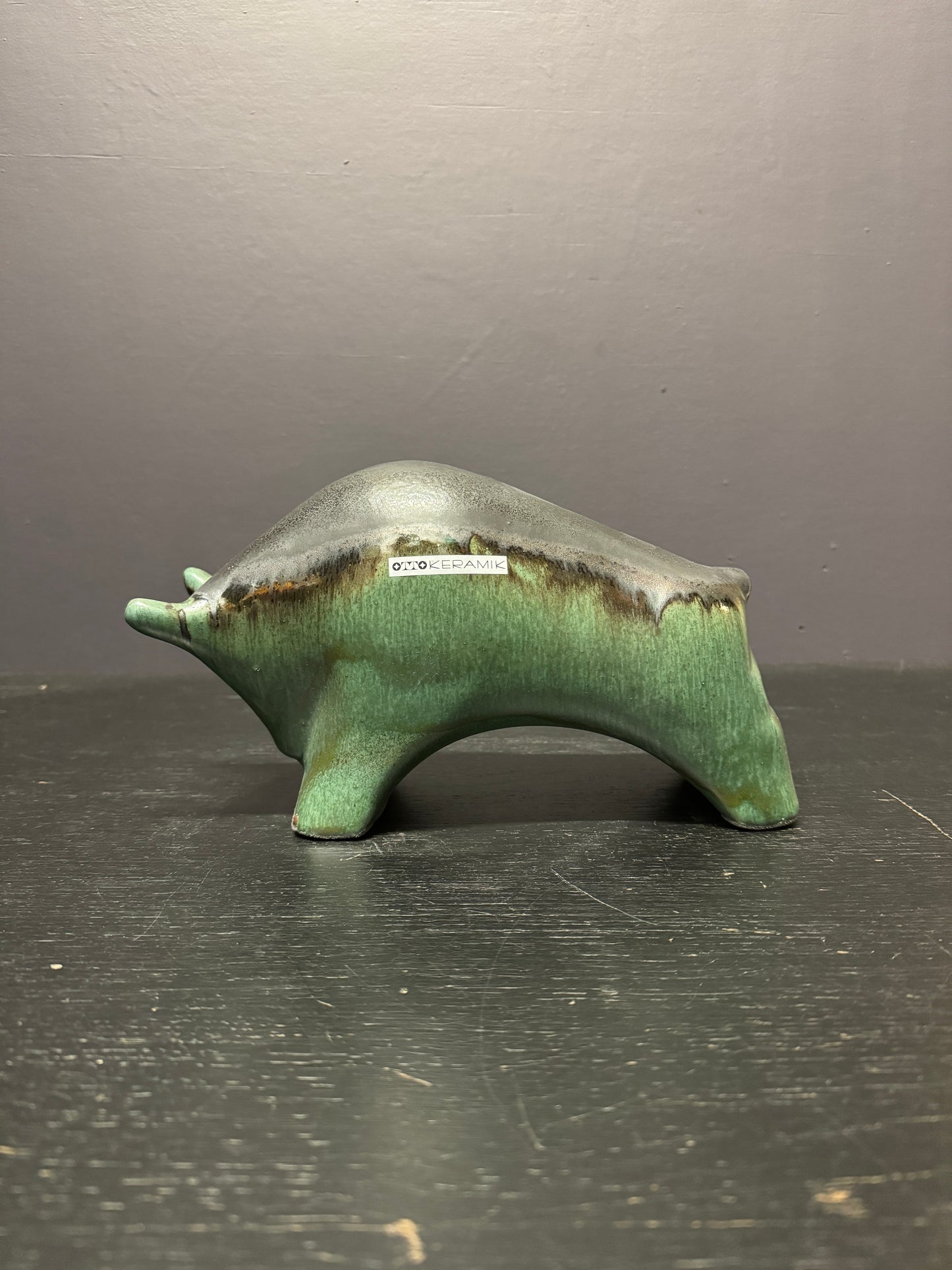 Otto Keramik Ceramic Bull West German Pottery Fat Lava