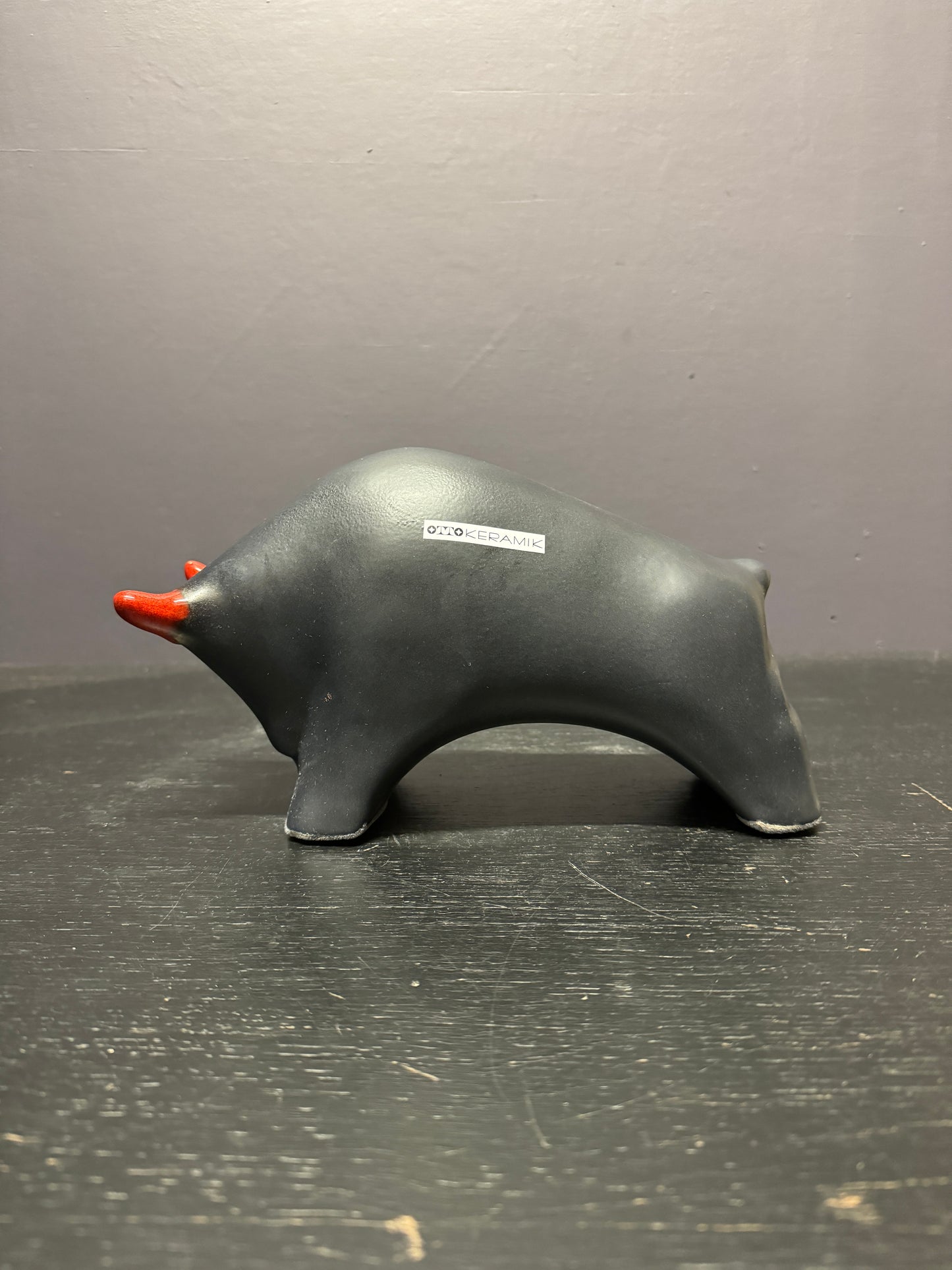 Otto Keramik Ceramic Bull West German Pottery Fat Lava