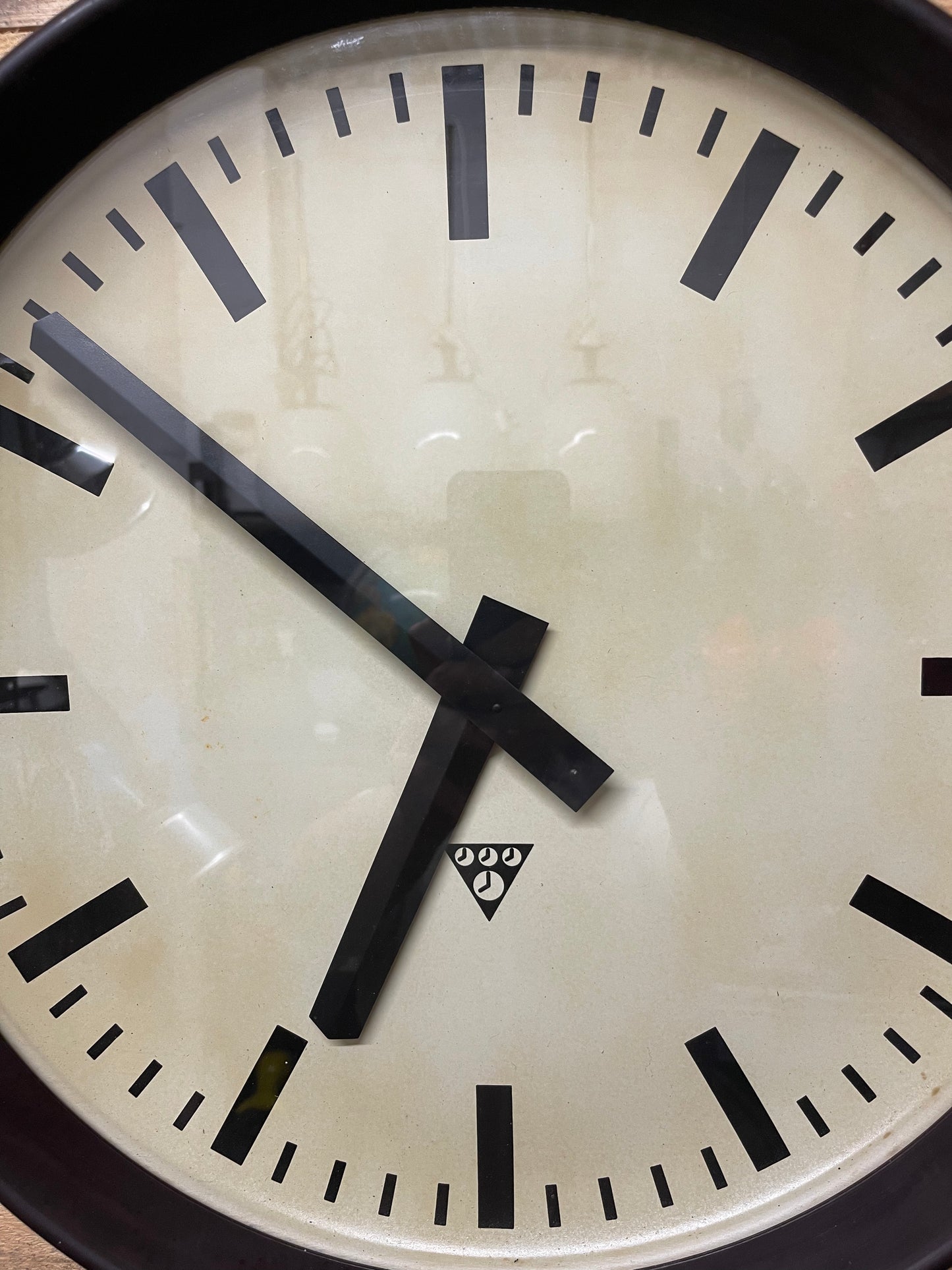 Large Czech 1950s Bakelite Office / Factory Clocks By Pragotron