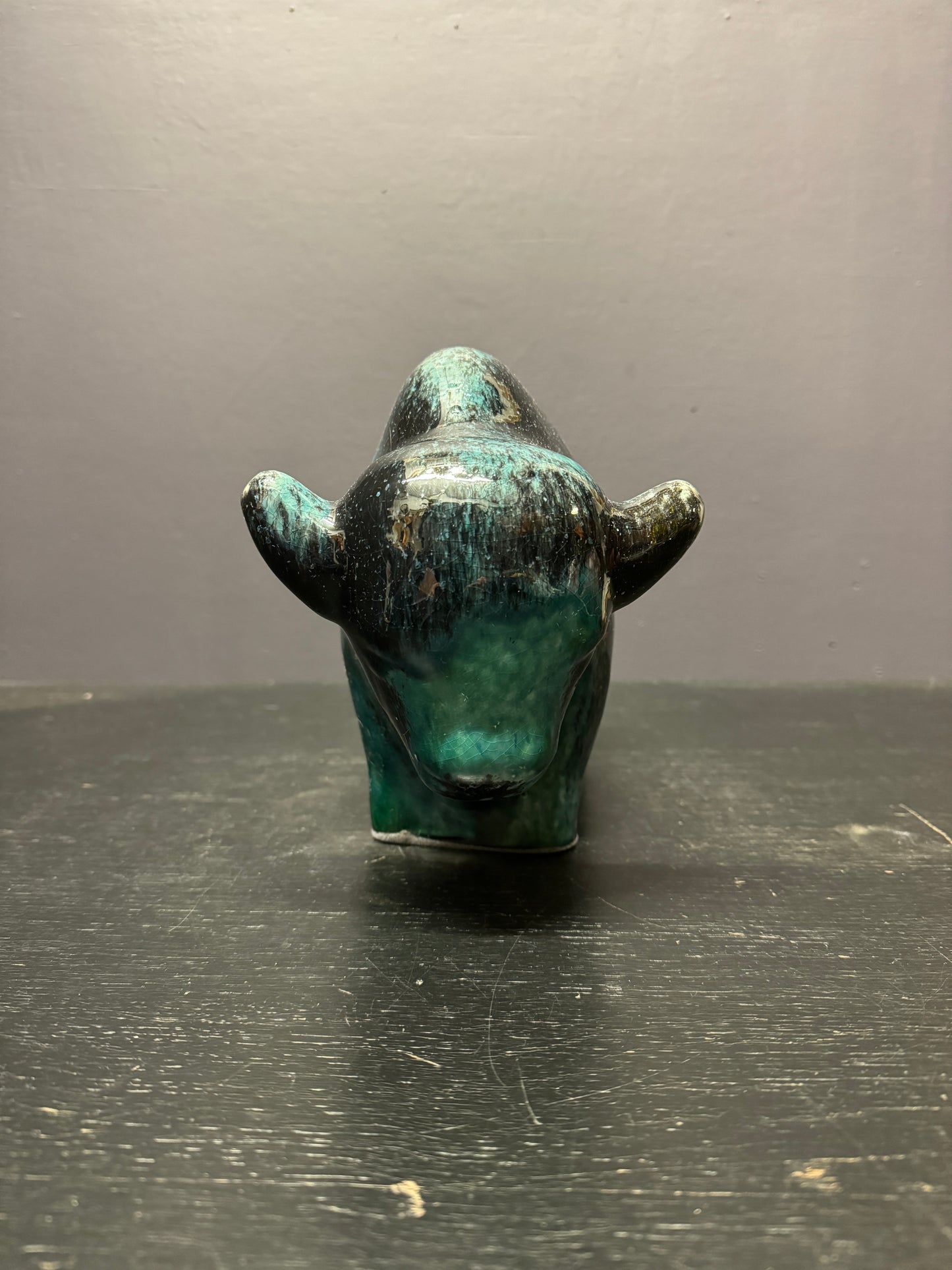 Otto Keramik Large Ceramic Bison West German Pottery Fat Lava