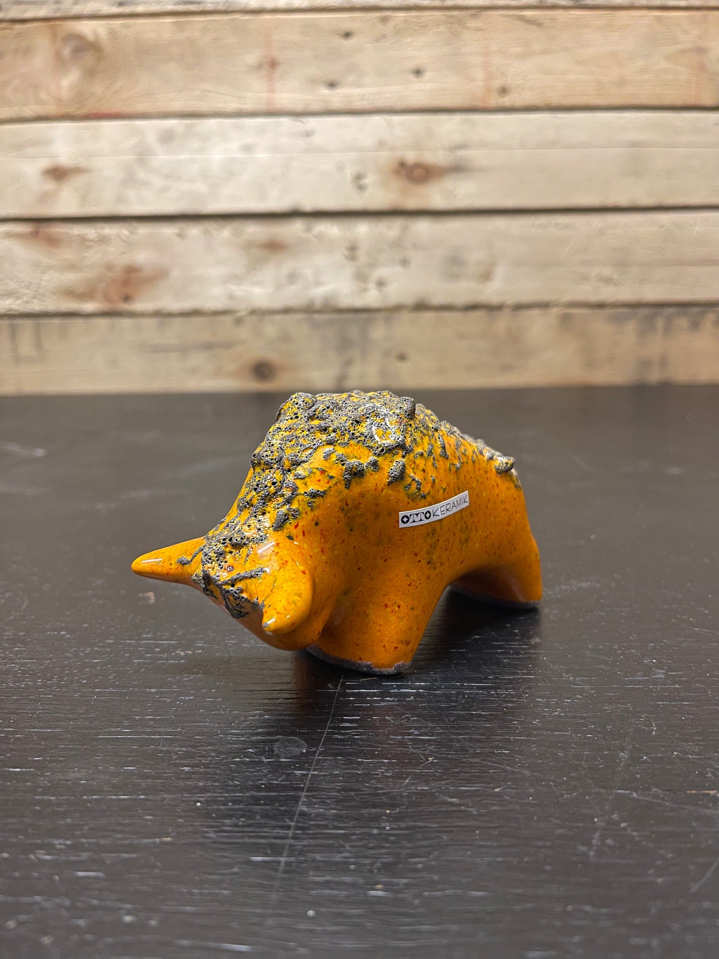 Otto Keramik Small Ceramic Bull West German Pottery Fat Lava