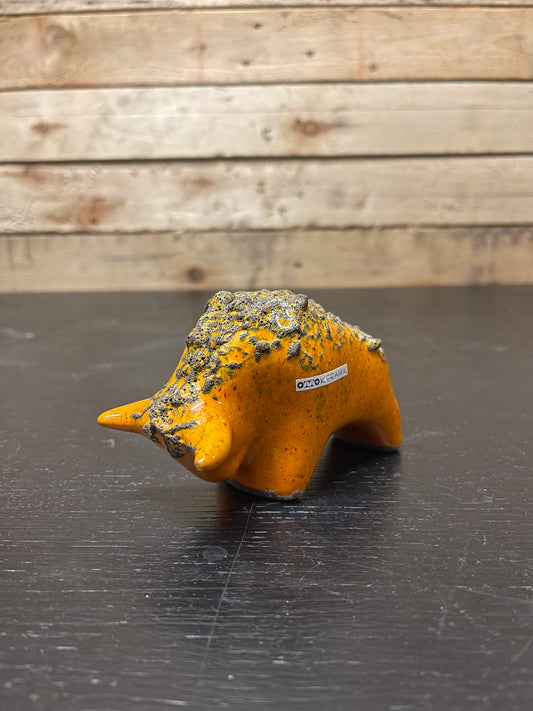 Otto Keramik Small Ceramic Bull West German Pottery Fat Lava