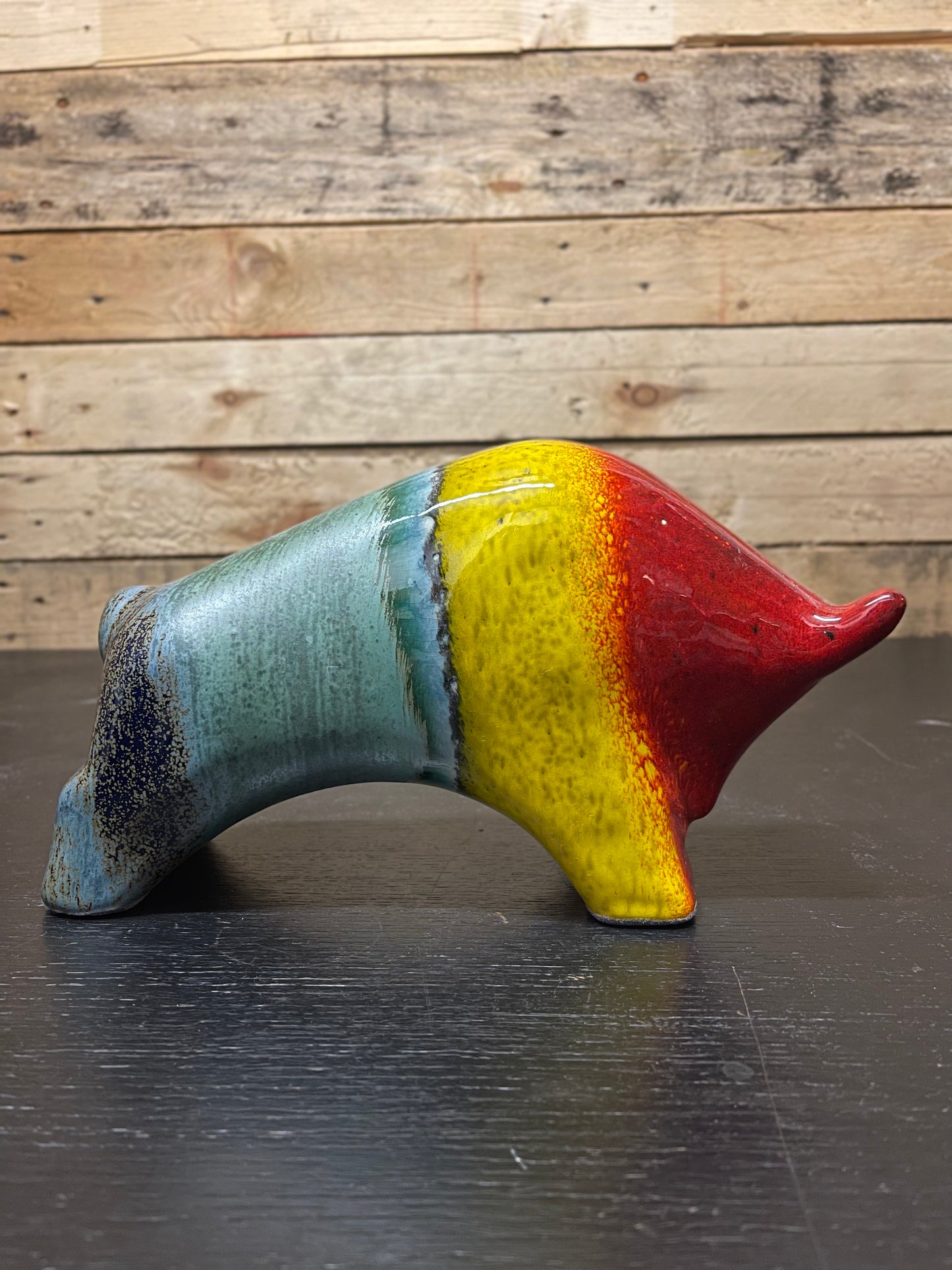 Otto Keramik Ceramic Bull West German Pottery Fat Lava