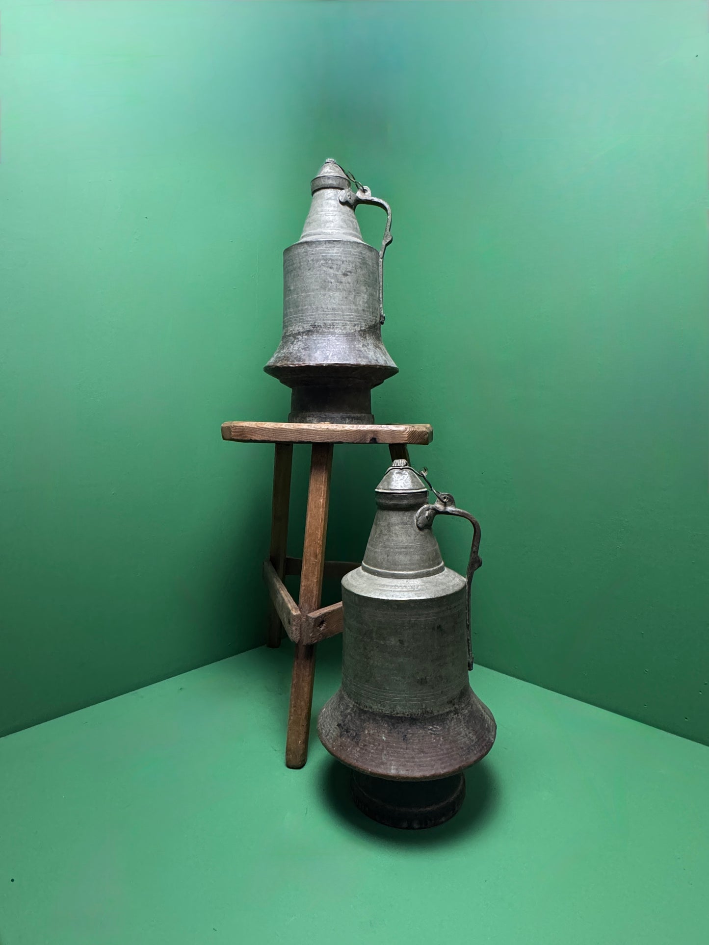 Circa 1930s Turkish Hand Beaten Copper Ablution Jugs