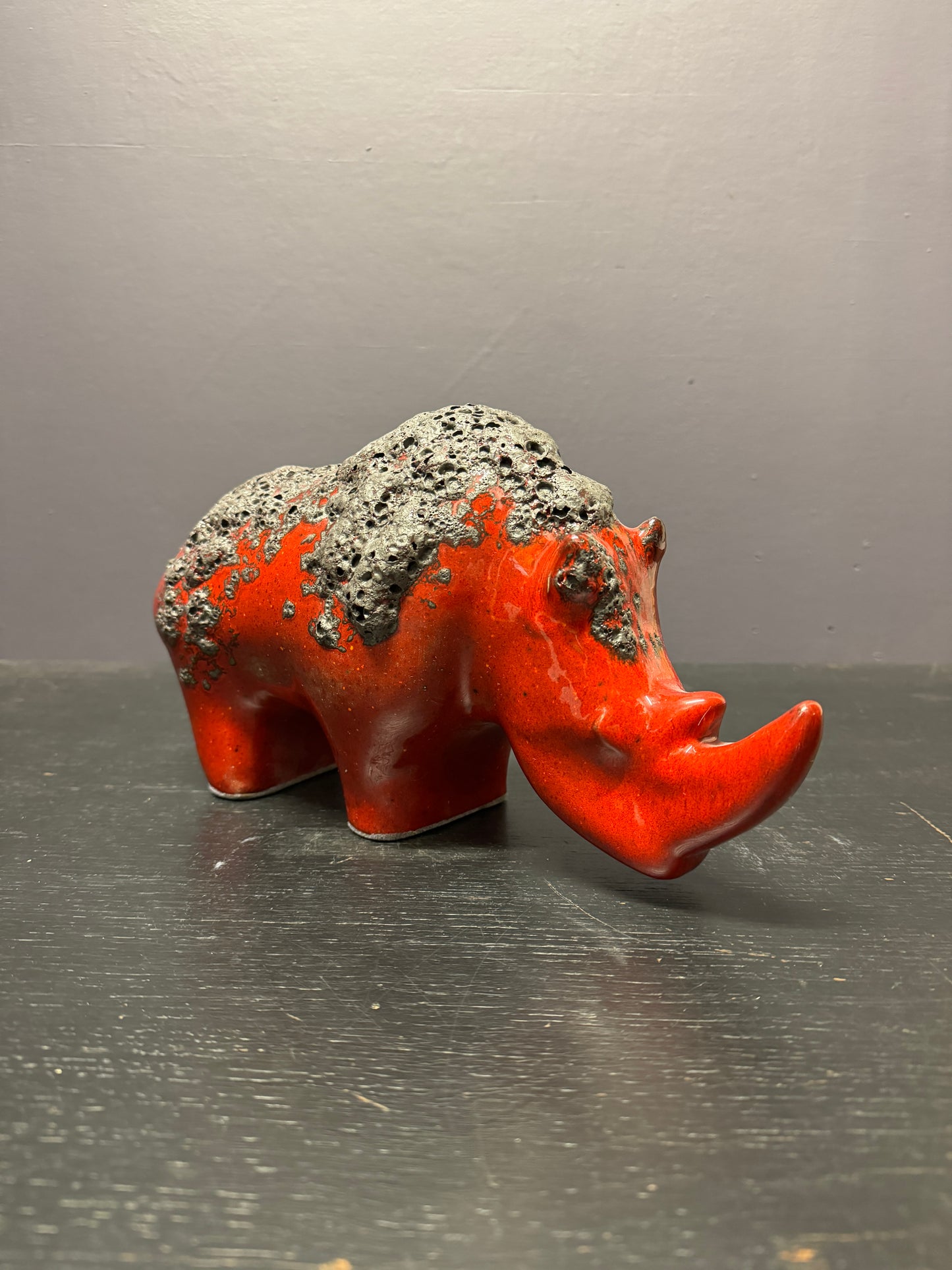 Exclusive Otto Keramik Ceramic Rhino West German Pottery Fat Lava