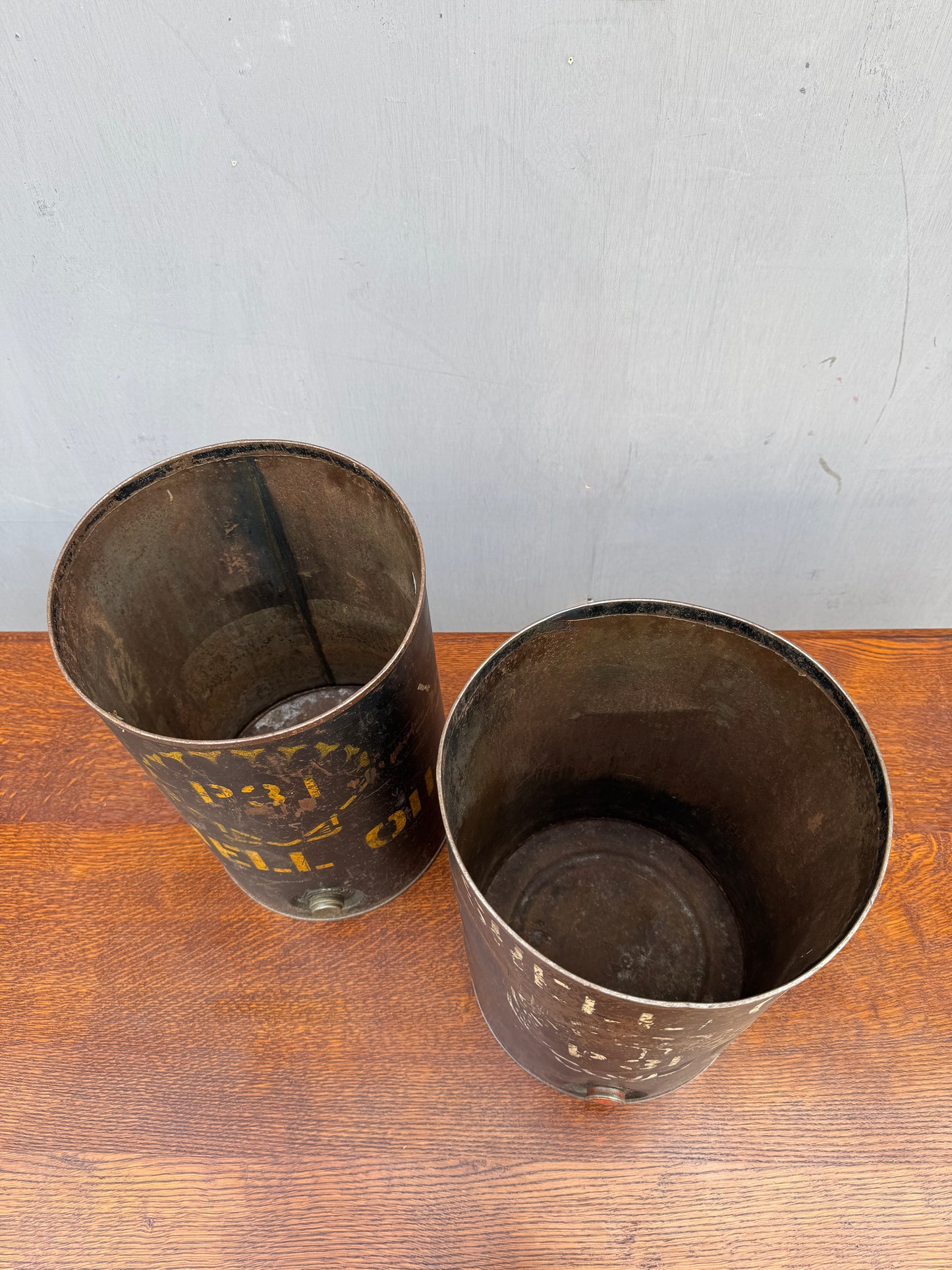 1930s Shell Oil Cans.