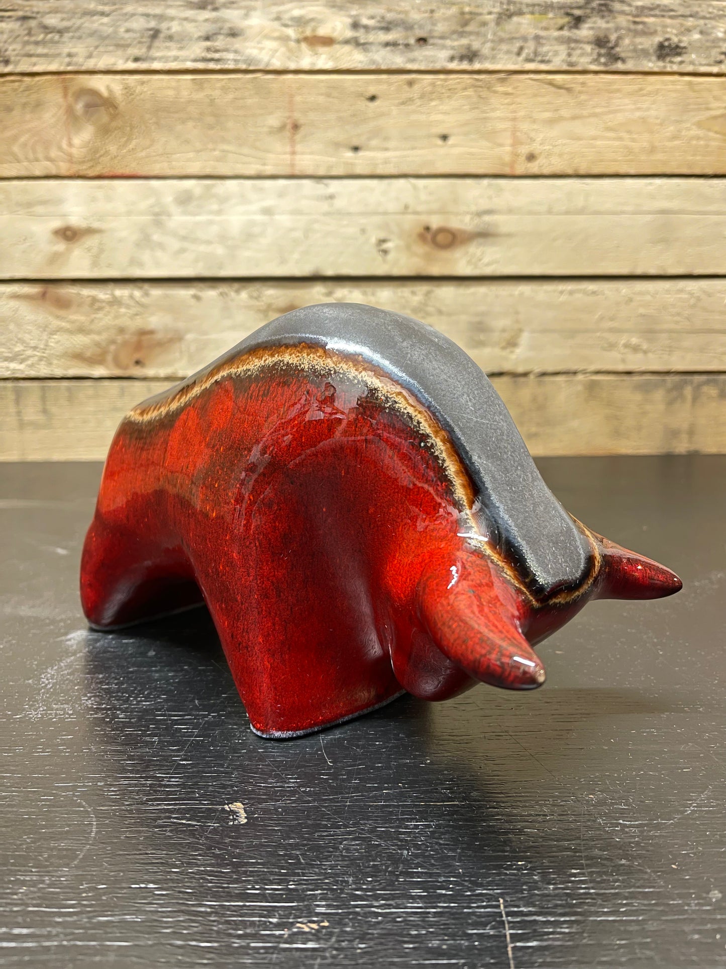 Otto Keramik Medium Ceramic Bull West German Pottery Fat Lava