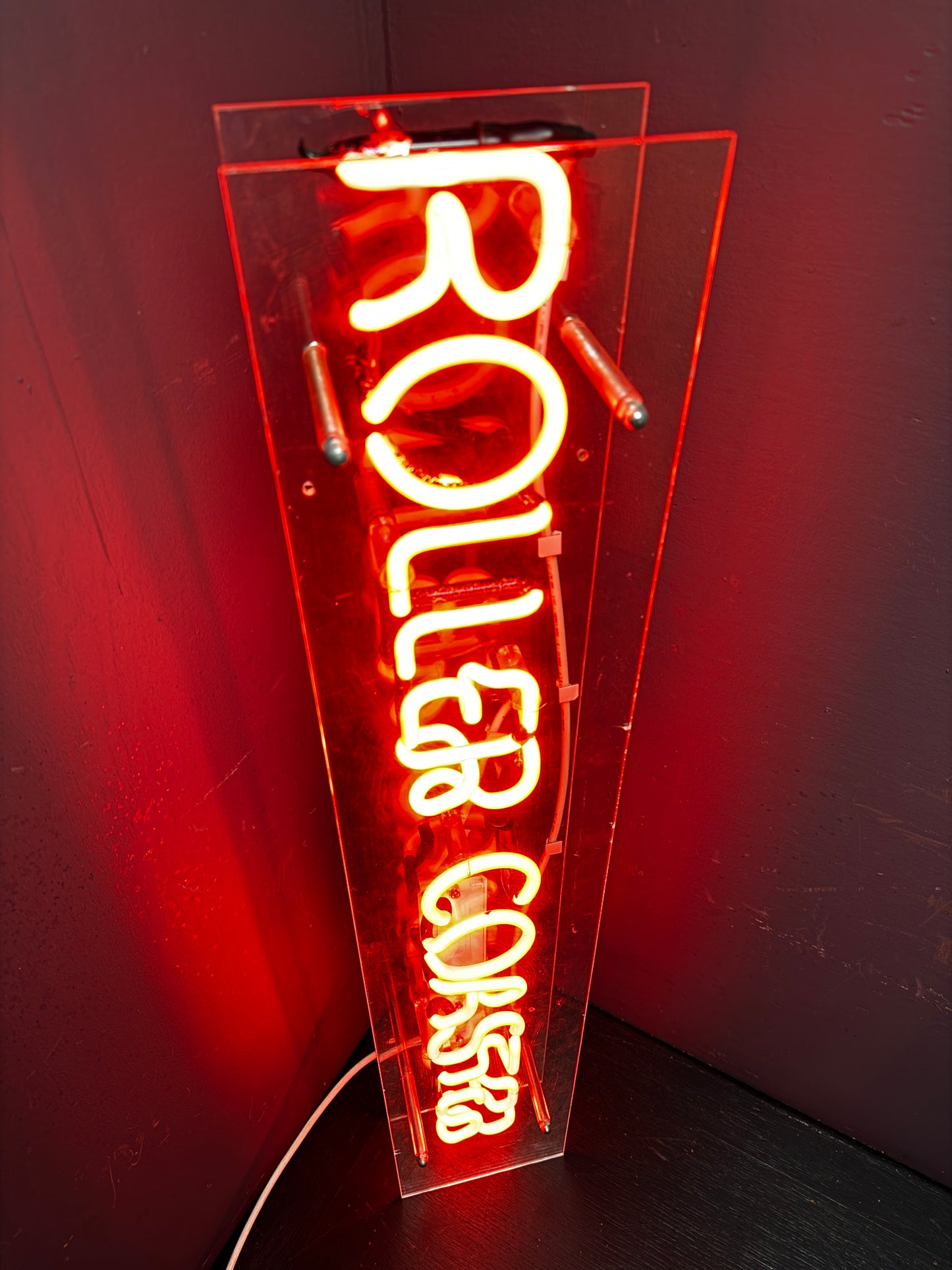 Circa 1970s Fun Fair Roller Coaster Neon Sign