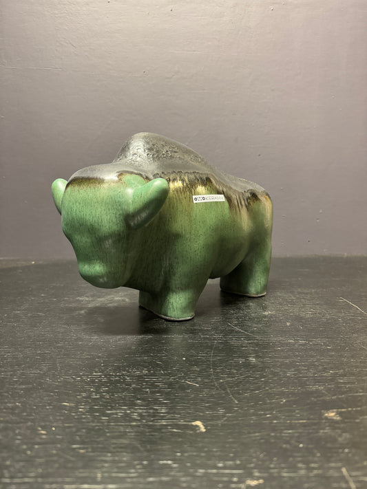 Otto Keramik Large Ceramic Bison West German Pottery Fat Lava
