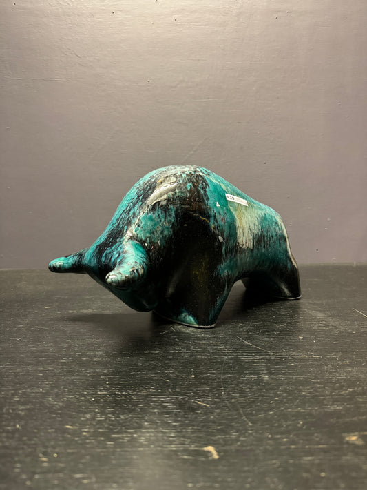 Otto Keramik Large Ceramic Bull West German Pottery Fat Lava