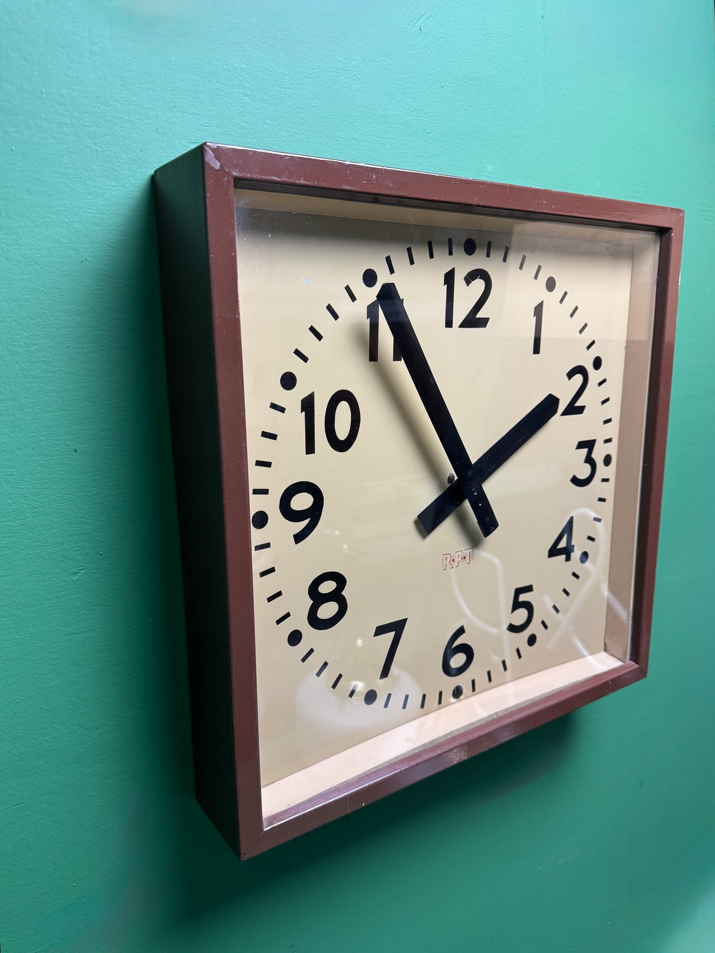 Large 1950s East German Industrial Factory Clock By RFT