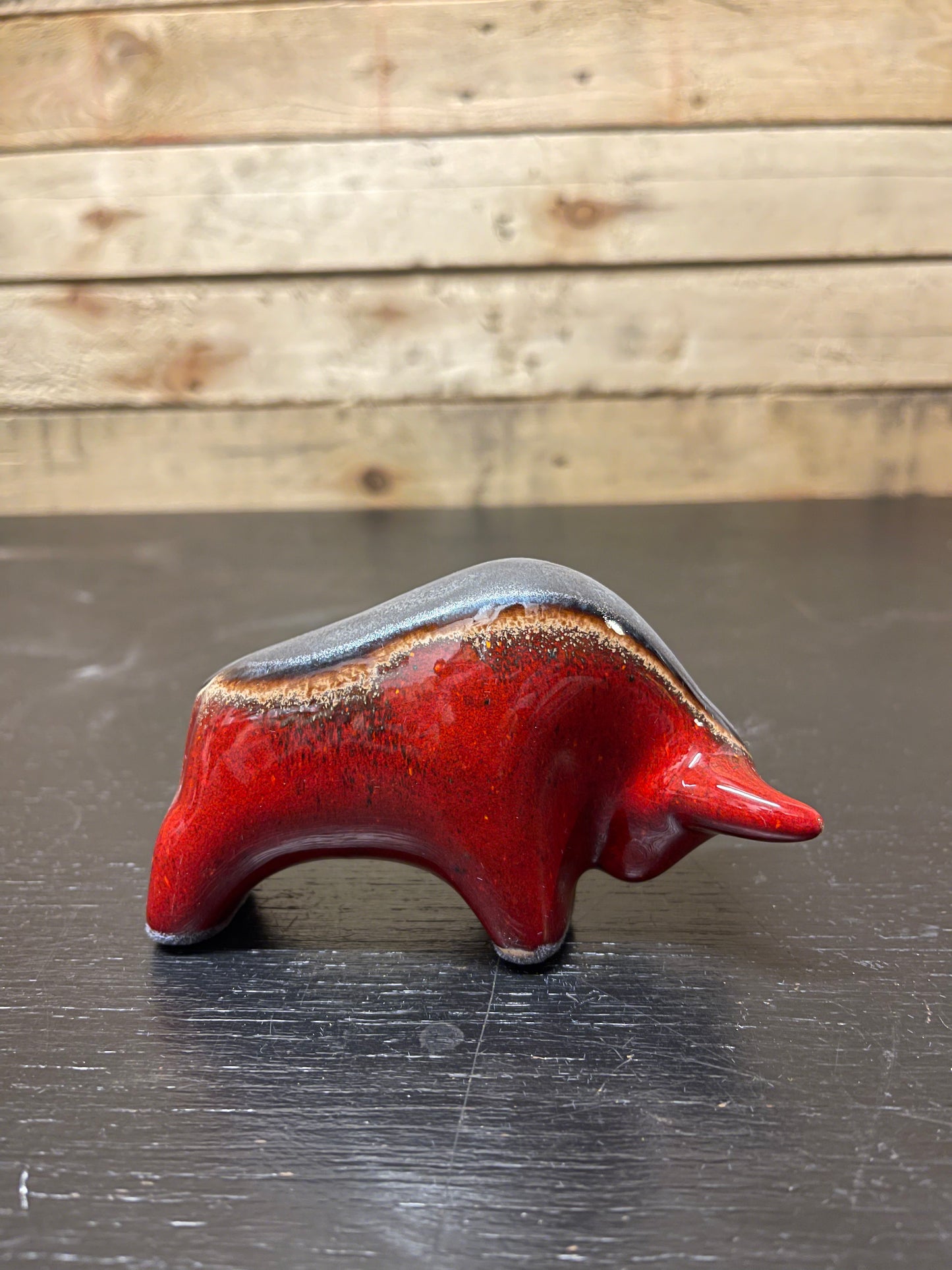 Otto Keramik Small Ceramic Bull West German Pottery Fat Lava