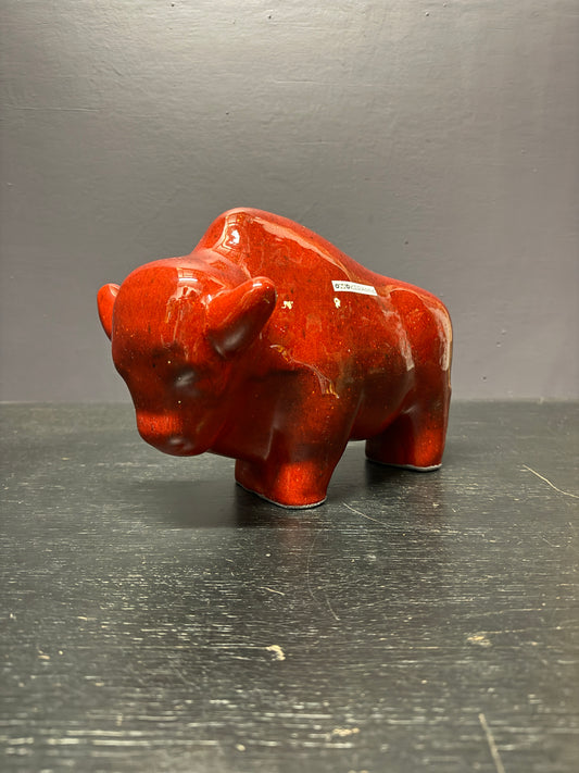 Otto Keramik Large Ceramic Bison West German Pottery Fat Lava