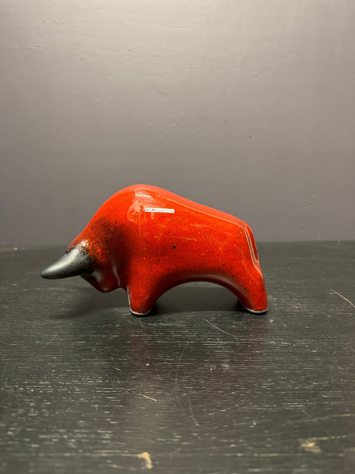 Otto Keramik Classic Ceramic Bull West German Pottery Fat Lava